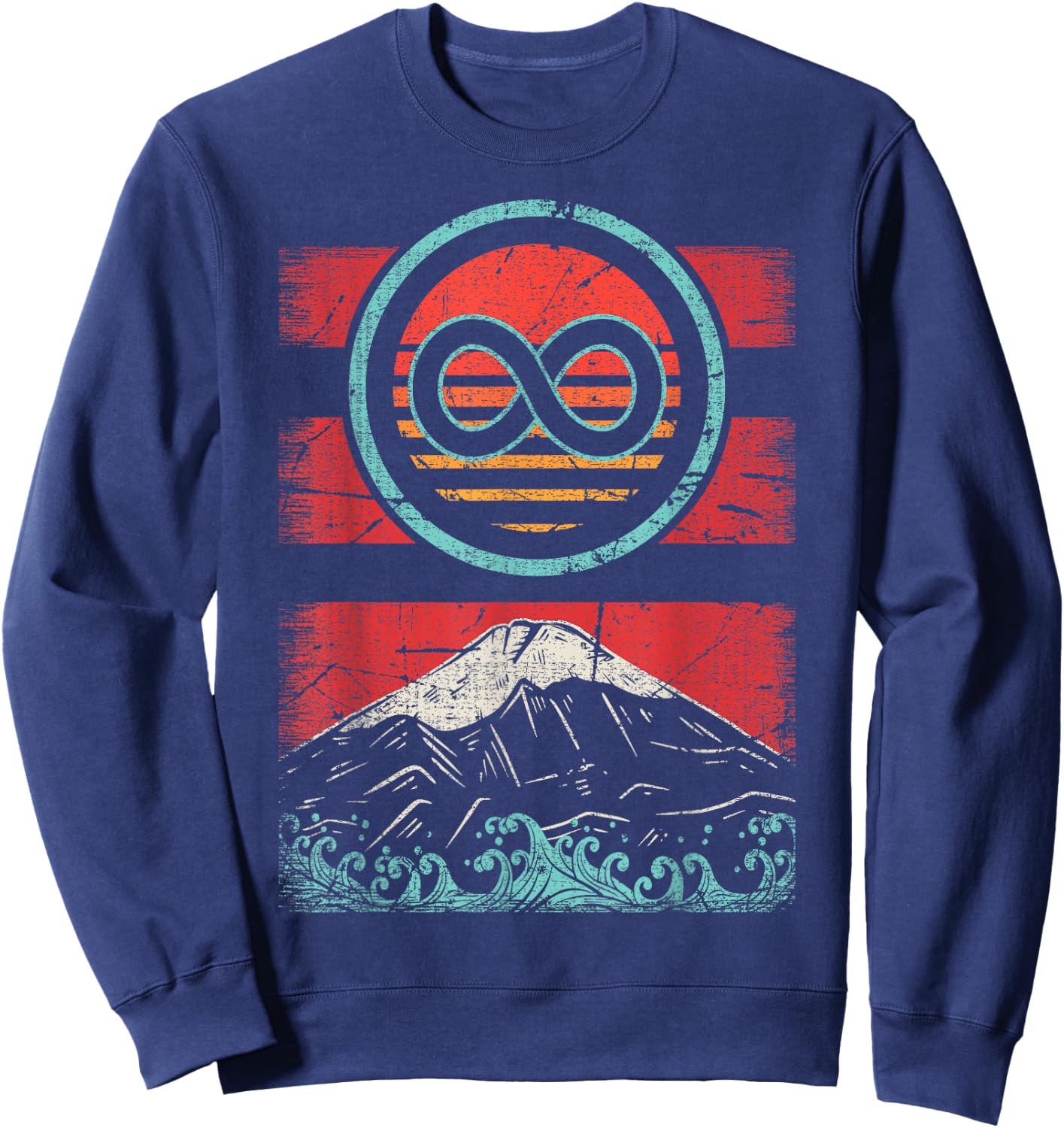 Infinity Symbol Retro Vintage 80s Style Gift Sweatshirt - Sweatshirt | Navy