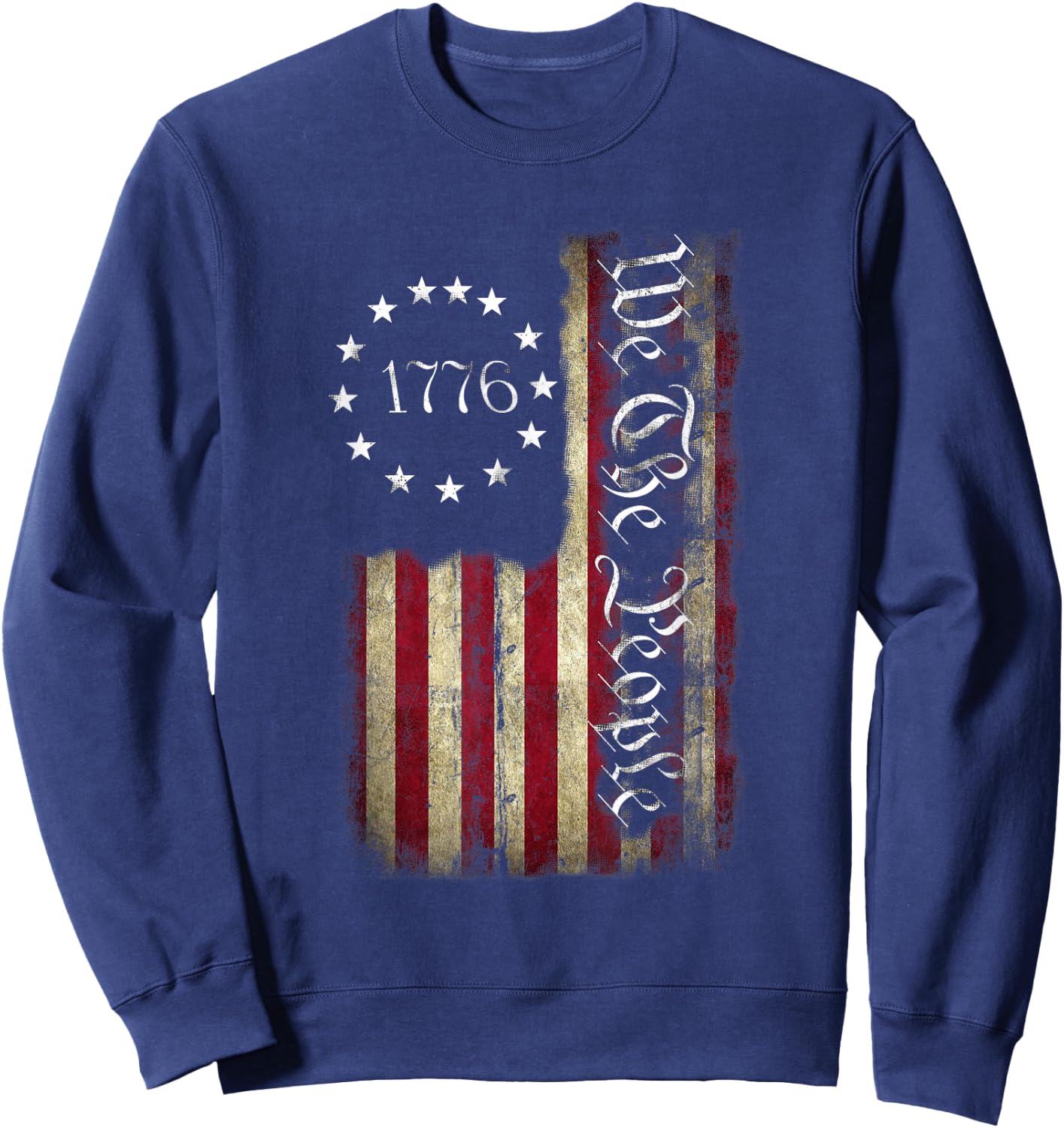 1776 We The People Patriotic American Constitution Sweatshirt - Sweatshirt | Navy
