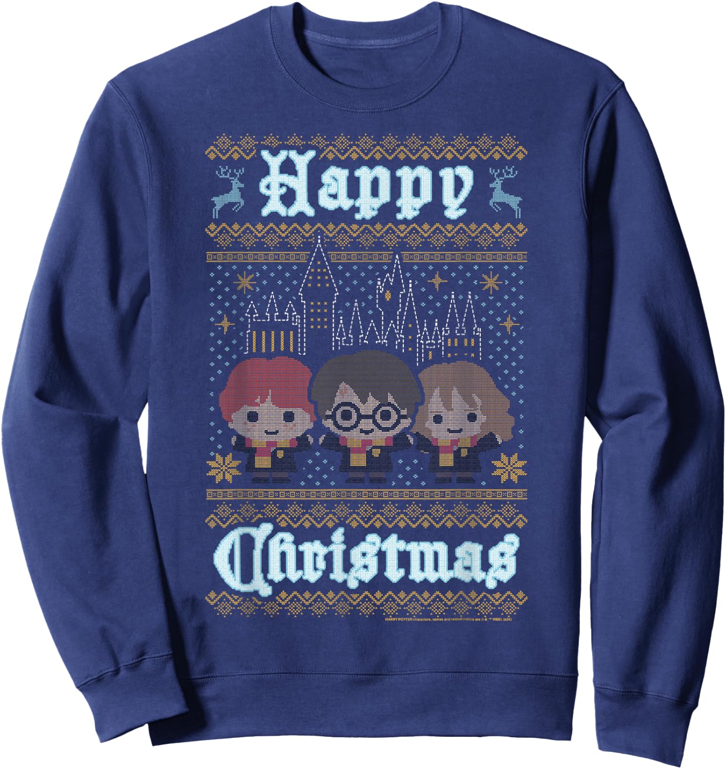 Harry Potter Happy Christmas Chibi Ugly Sweater Sweatshirt - Sweatshirt | Navy