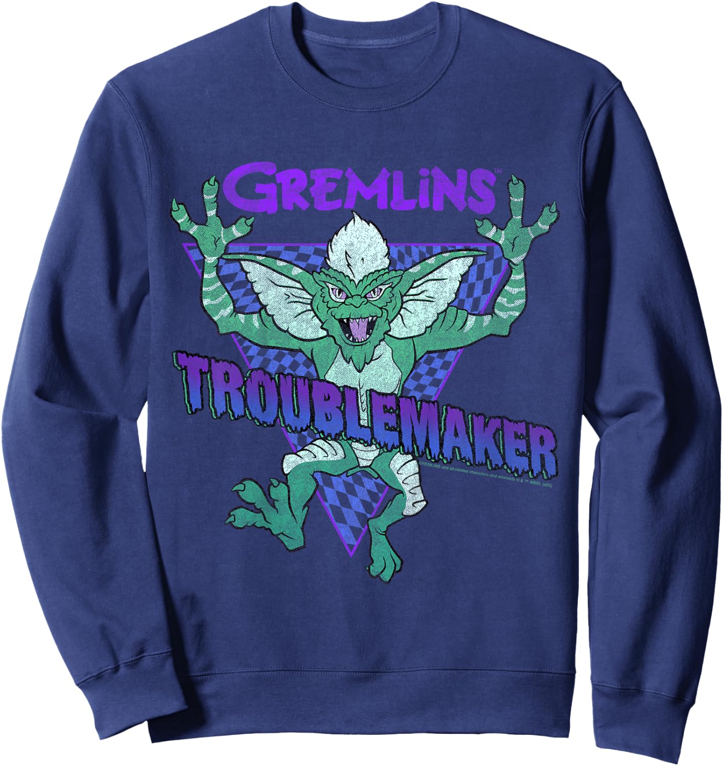 Kids Gremlins Stripe Troublemaker Portrait Sweatshirt - Sweatshirt | Navy