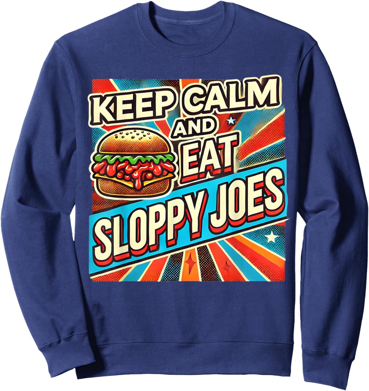 Funny Sloppy Joe Enthusiast | Retro Vintage Sloppy Joe Sweatshirt - Sweatshirt | Navy
