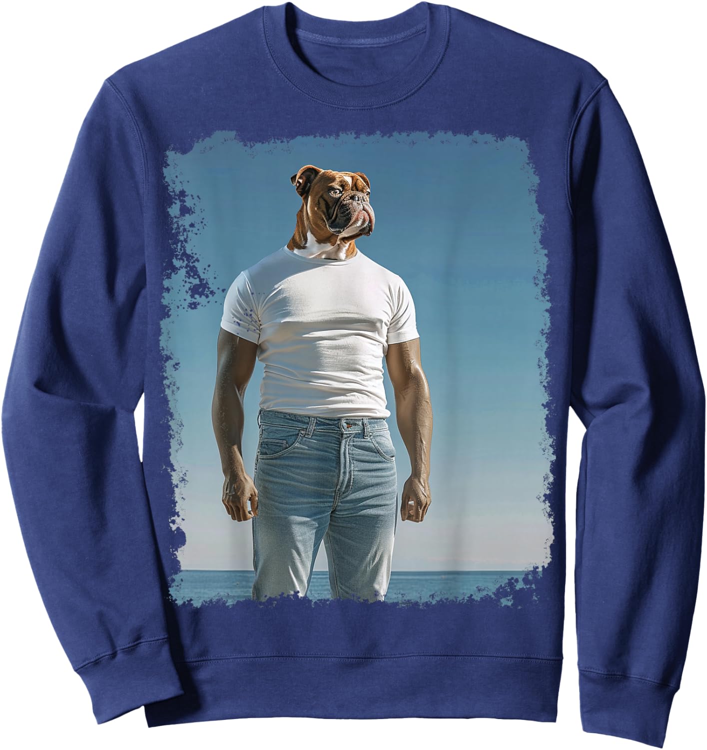 Funny Dog Meme Sweatshirt - Sweatshirt | Navy