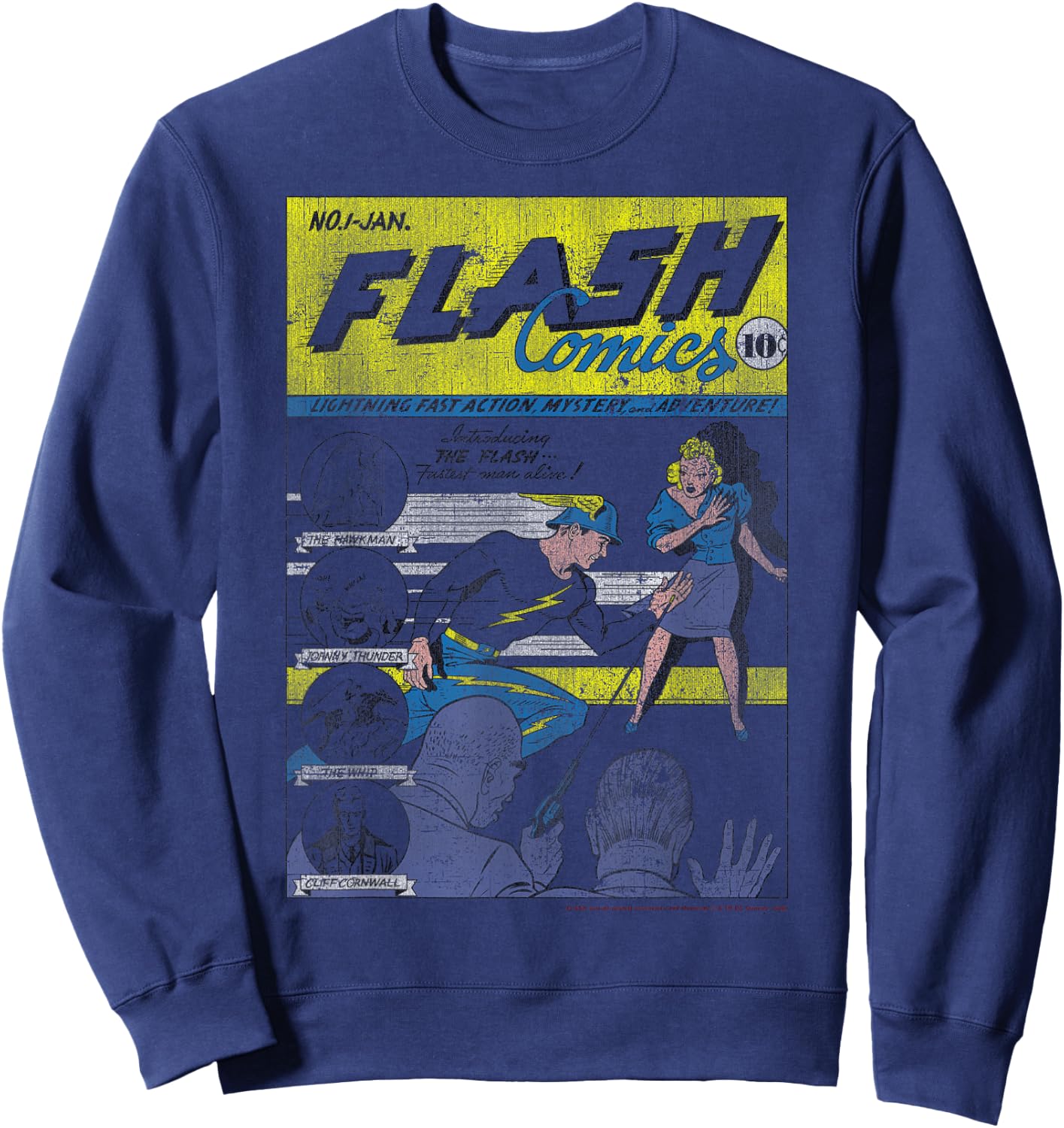 DC Comics The Flash Retro Comic Cover Sweatshirt - Sweatshirt | Navy