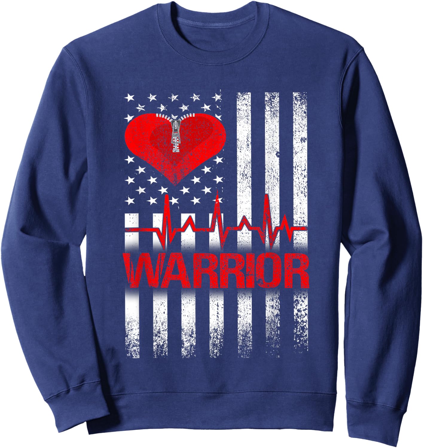 Open Heart Surgery Warrior Gift Heart Patients Survivor Sweatshirt - Sweatshirt | Navy