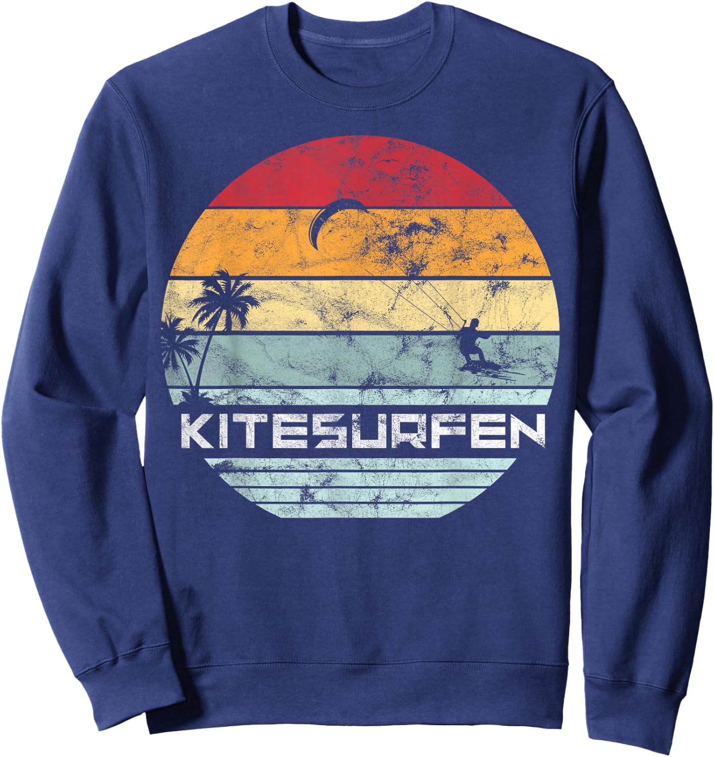 Vintage KITE Surfer Kiting Kiteboarding Retro Kitesurfing Sweatshirt - Sweatshirt | Navy