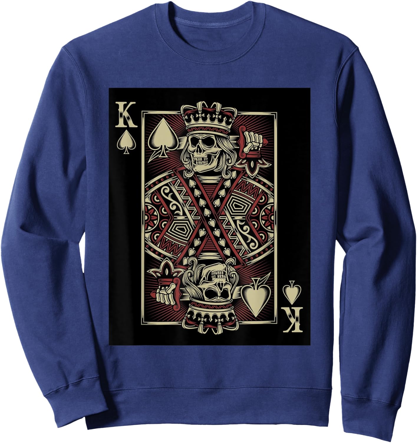 King of Death Grim Reaper Playing Card Sweatshirt - Sweatshirt | Navy