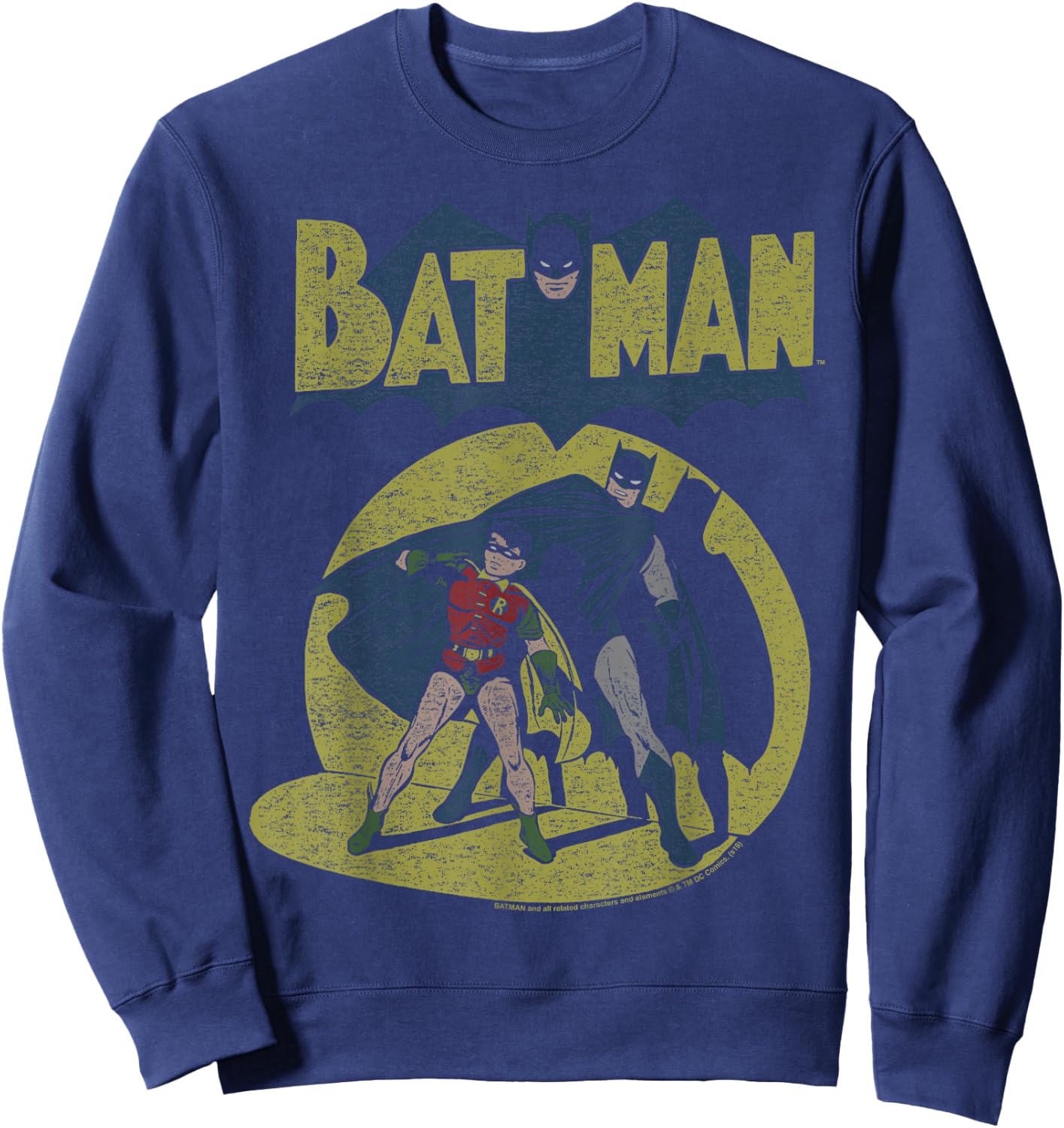 DC Comics Batman Vintage Spotlight Small Sweatshirt - Sweatshirt | Navy