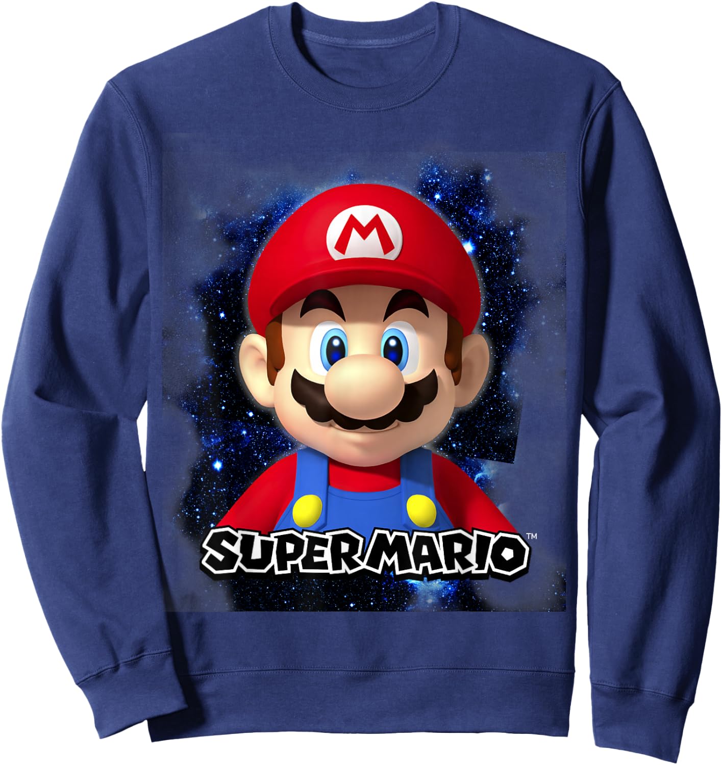 Super Mario Big Galaxy Nintendo Icon Mario Poster Sweatshirt - Sweatshirt | Navy