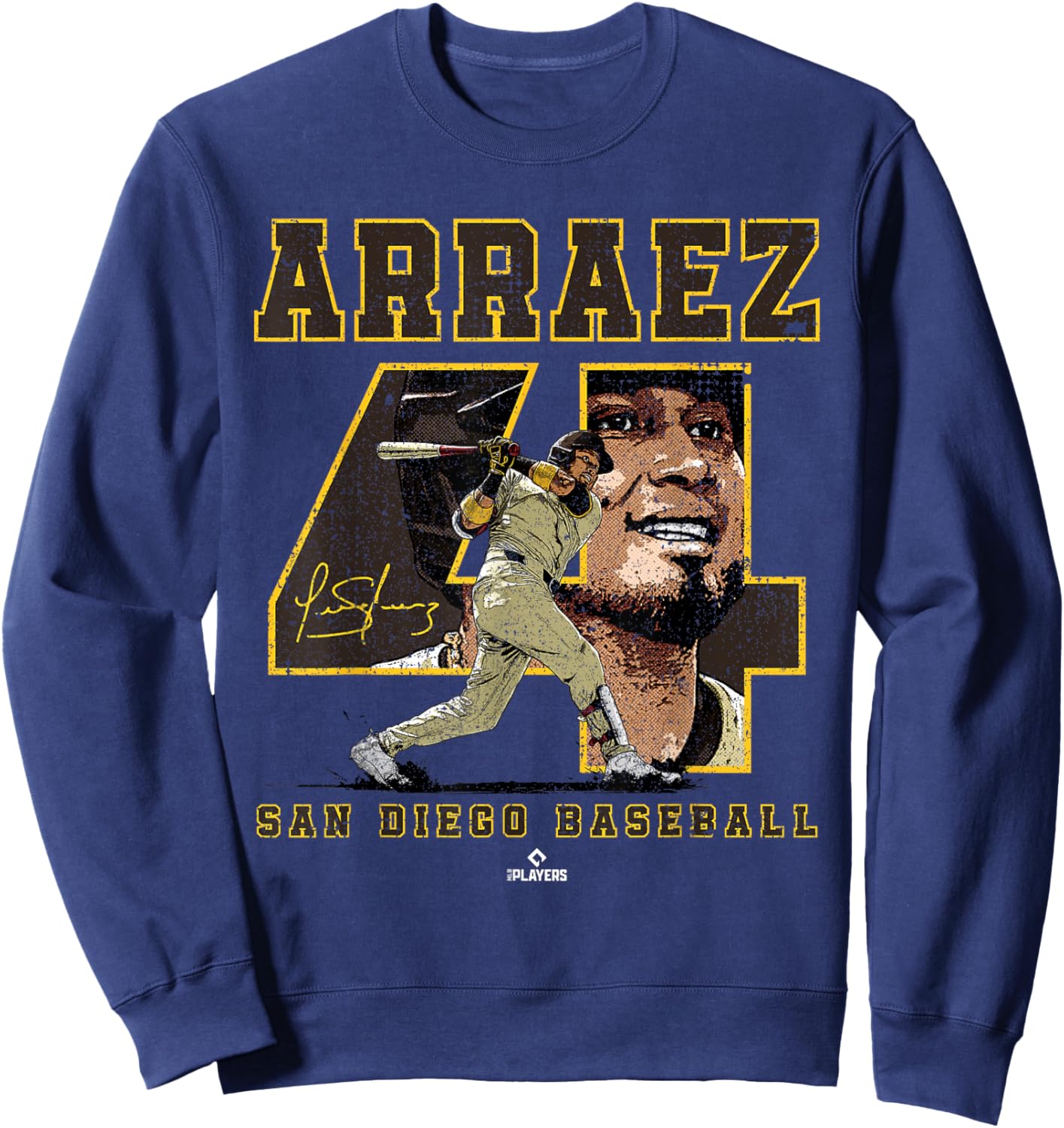 Number and Portrait Luis Arraez San Diego MLBPA Sweatshirt - Sweatshirt | Navy