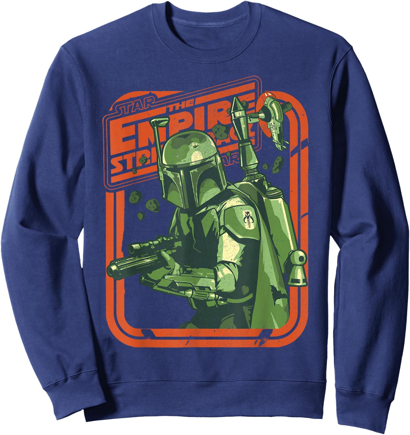 Star Wars The Empire Strikes Back Boba Fett Modern Portrait Sweatshirt - Sweatshirt | Navy
