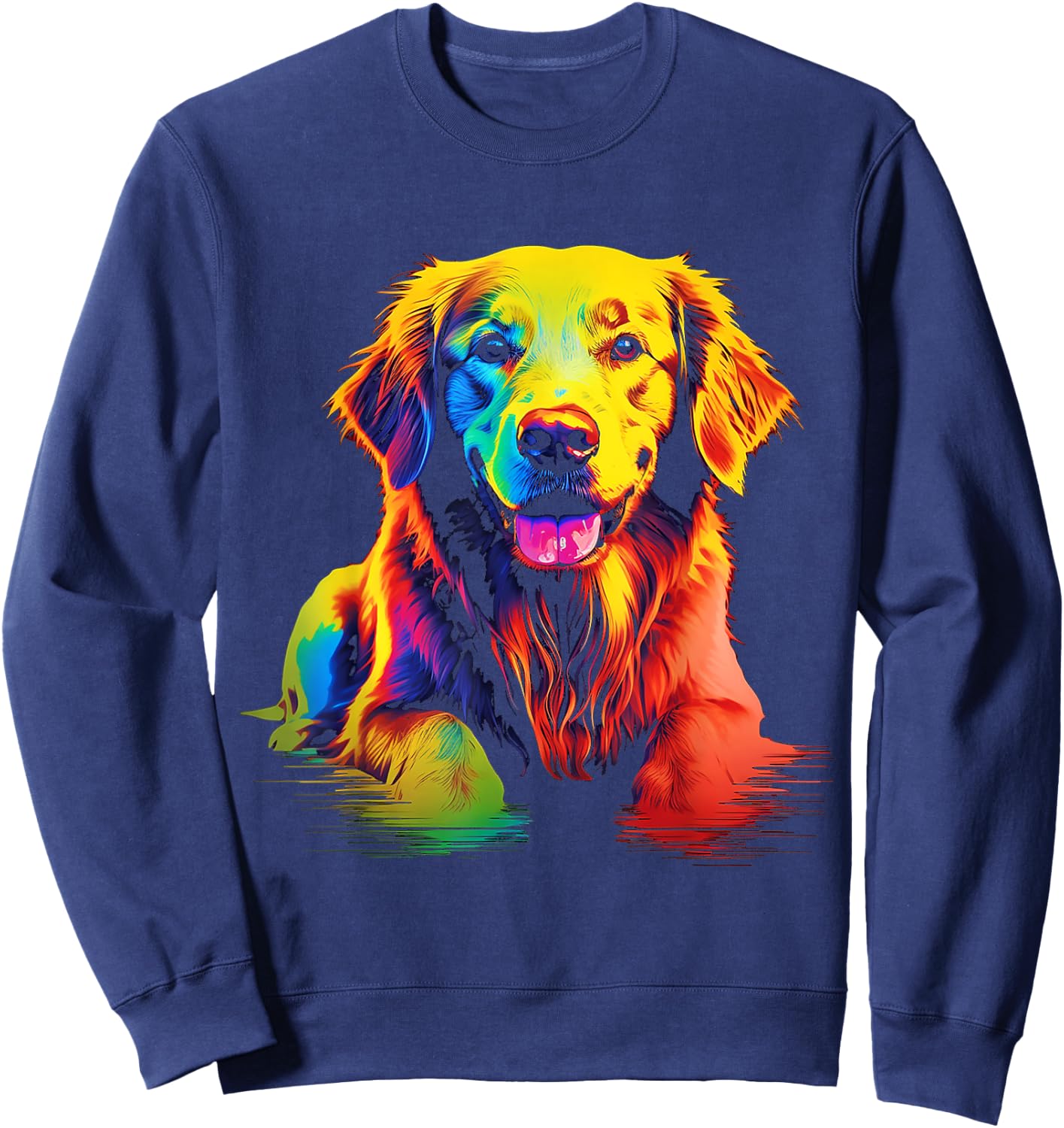 Labrador Retriever Colorful Portrait Animal Art Graphic Dog Men Women Kids Sweatshirt - Sweatshirt | Navy