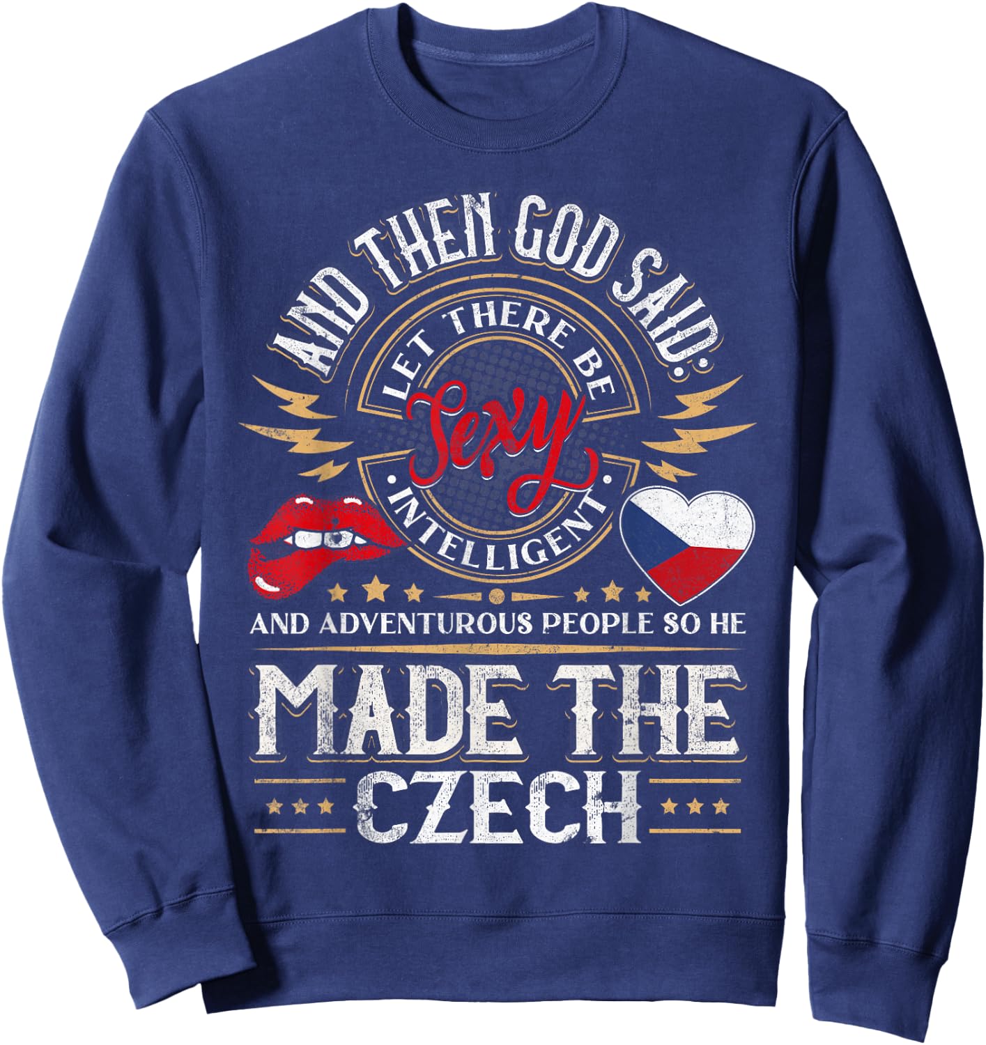 Czech Republic Flag Souvenirs for Czechs Men & Women Sweatshirt - Sweatshirt | Navy
