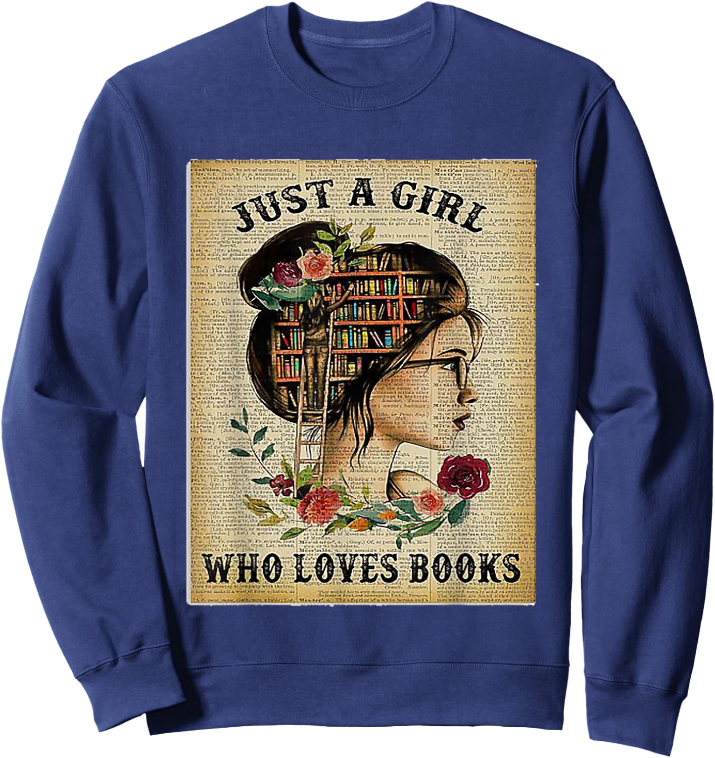 Only a girl who loves books Sweatshirt - Sweatshirt | Navy