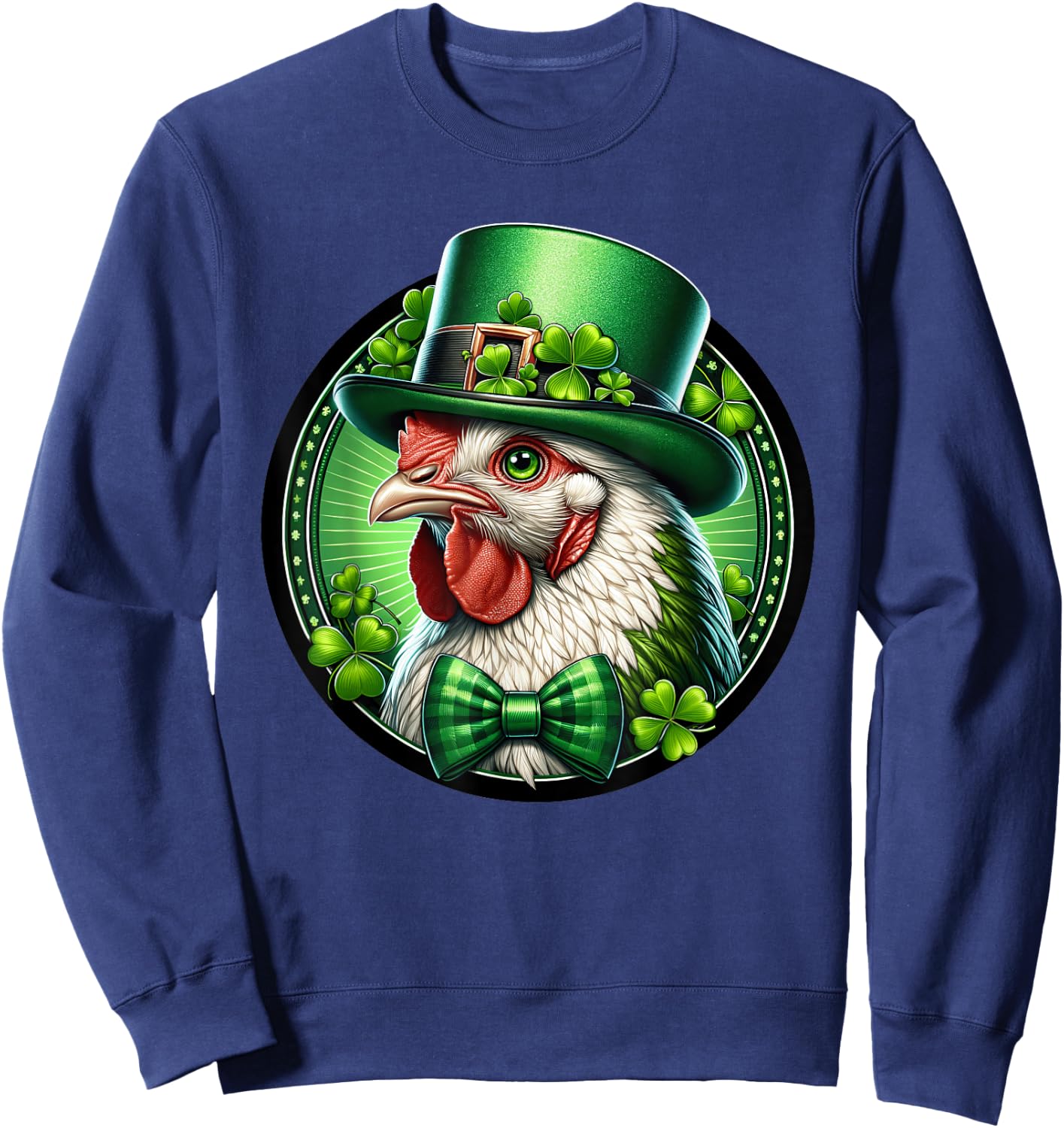 Leprechaun Chicken Leprecat St Patricks Day Kids Men Women Sweatshirt - Sweatshirt | Navy