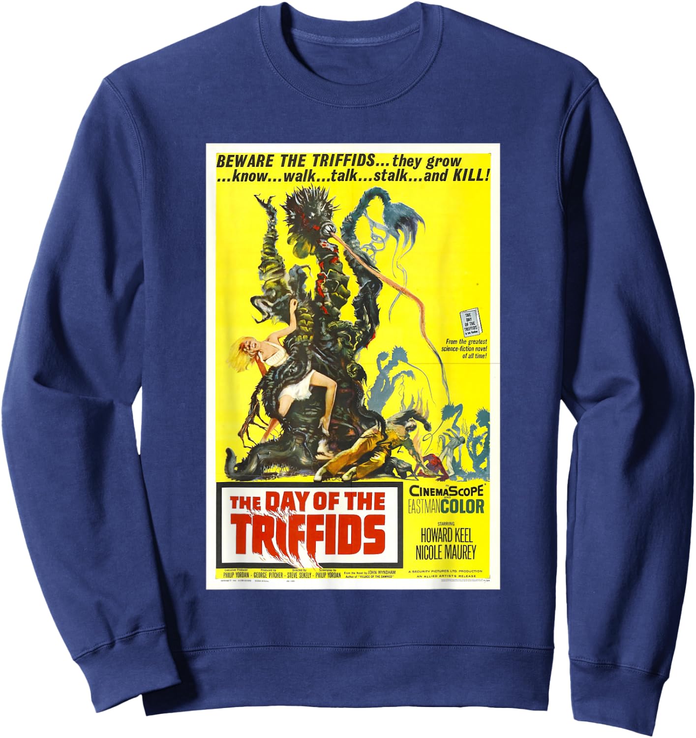 The Day of the Triffids, Sci-fi vintage movie monster poster Sweatshirt - Sweatshirt | Navy