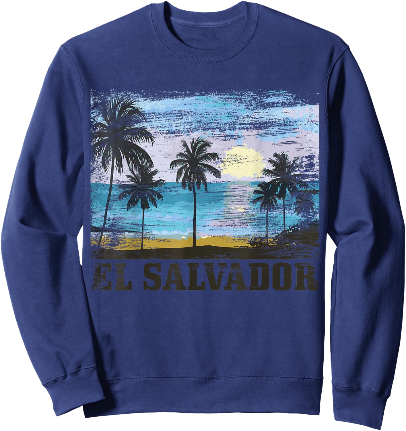 El Salvador Vintage Surfer Salvadorian Beach Souvenir Sweatshirt - Sweatshirt | Navy
