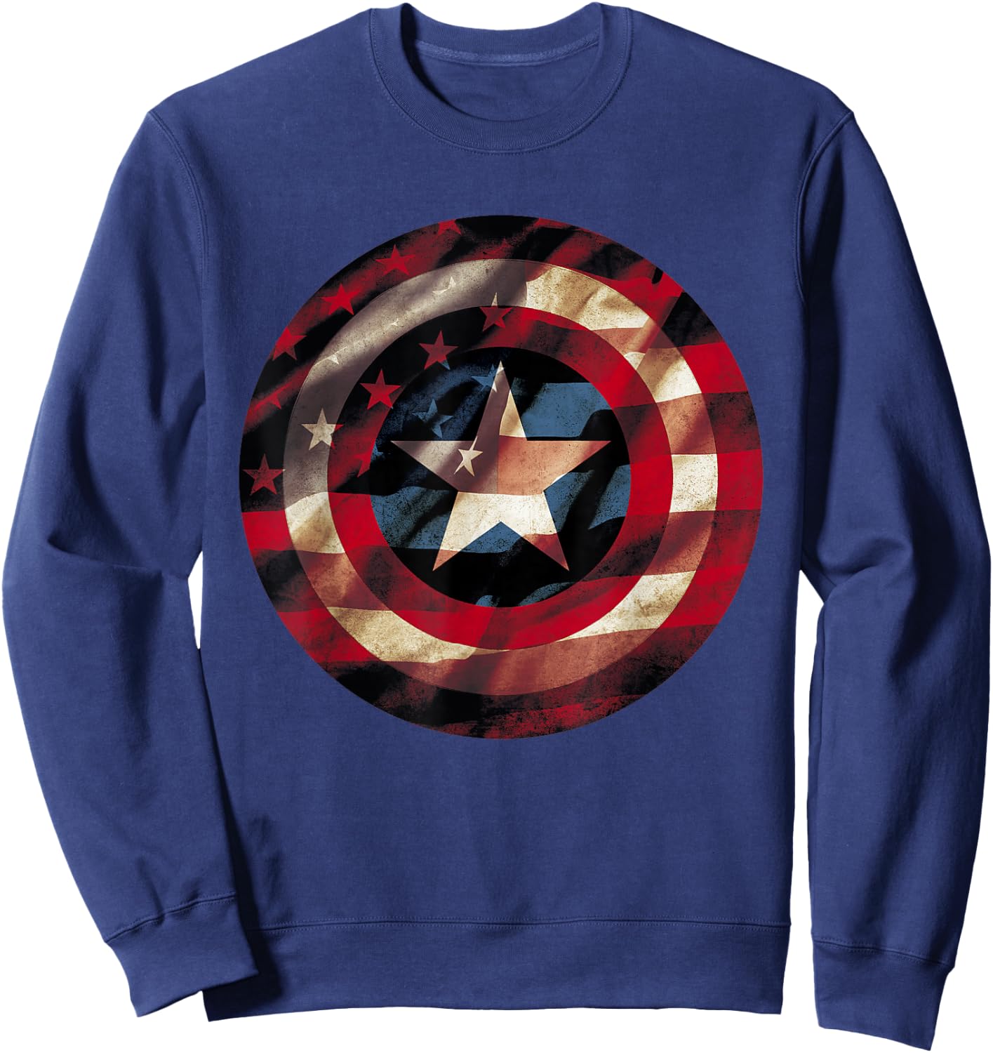 Marvel Captain America Avengers Shield Flag Sweatshirt - Sweatshirt | Navy