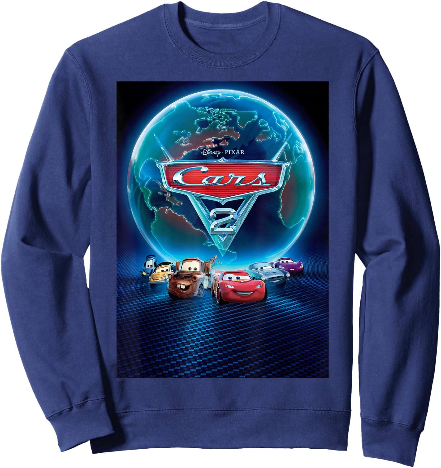 Disney Pixar Cars 2 Classic Movie Poster Sweatshirt - Sweatshirt | Navy