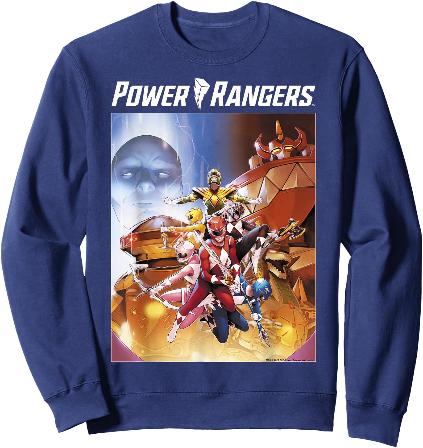 Power Rangers Rainbow Color Action Group Shot Poster Sweatshirt - Sweatshirt | Navy