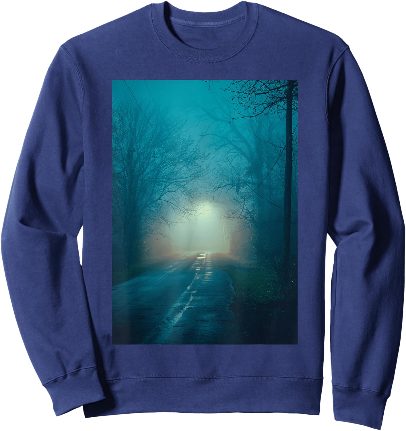 Liminal Room: Foggy Night Street Lighting Sweatshirt - Sweatshirt | Navy