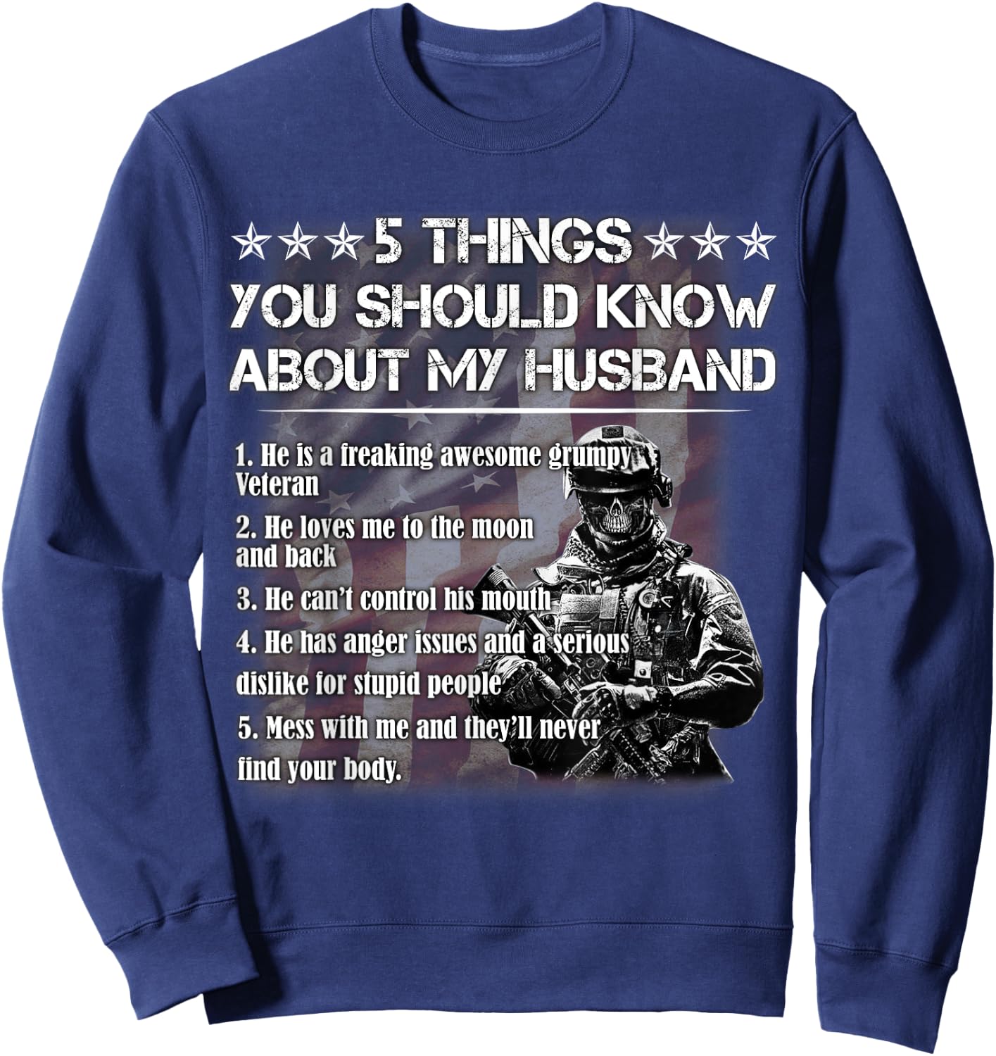 5 Things you should know about my Husband Sweatshirt - Sweatshirt | Navy