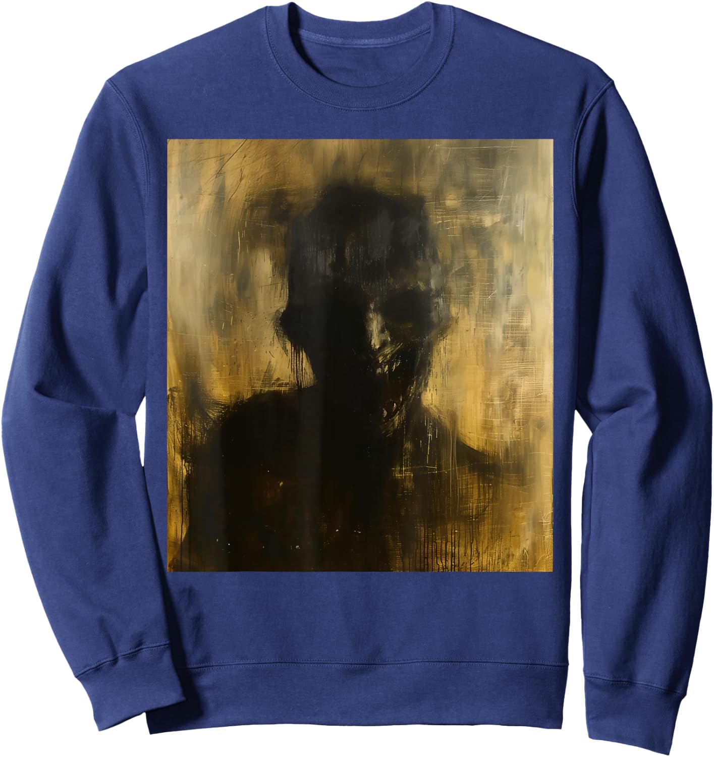 Horror Demon Skeleton Creature Creepy Hell Goth Occult Art Sweatshirt - Sweatshirt | Navy