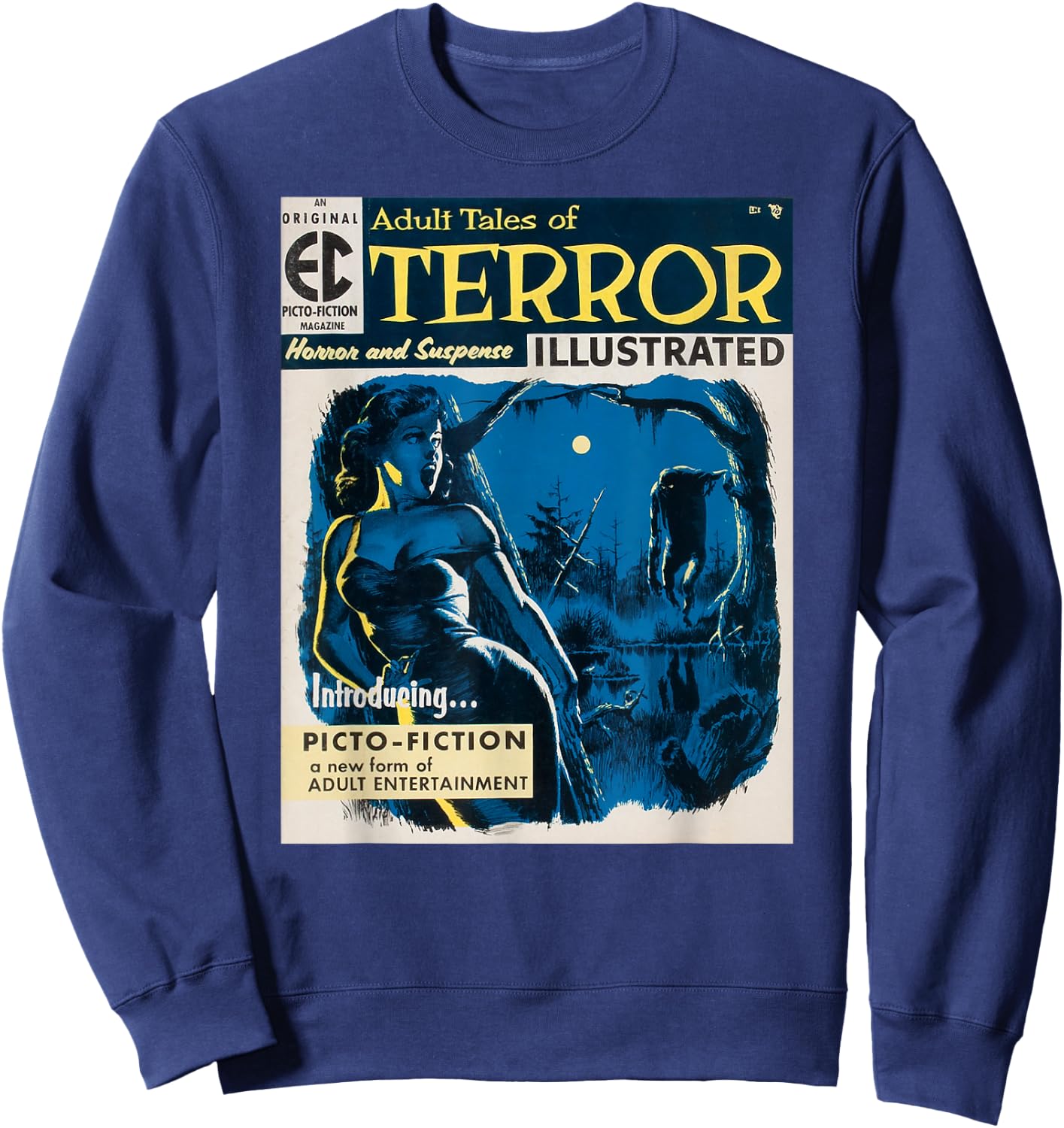 Horror Movie Vintage Pinup Girl Halloween Monster Sexy Art Sweatshirt - Sweatshirt | Navy