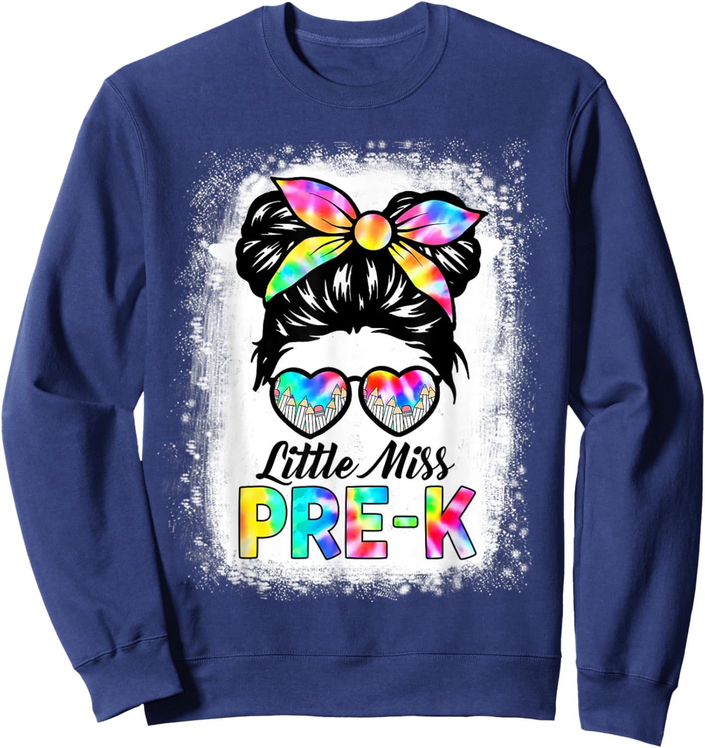 Girls PRE-K Preschool Back To School Cute Little Miss Pre-k Sweatshirt - Sweatshirt | Navy