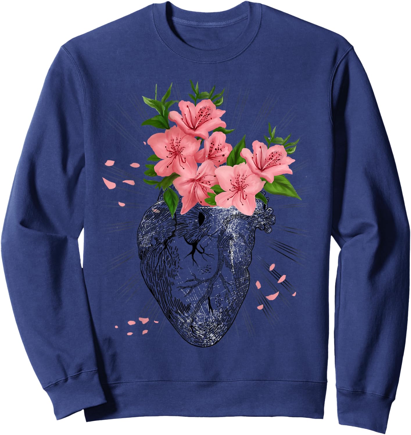 Funny Cardiology Cardiologist Human Heart Anatomical Gift Sweatshirt - Sweatshirt | Navy