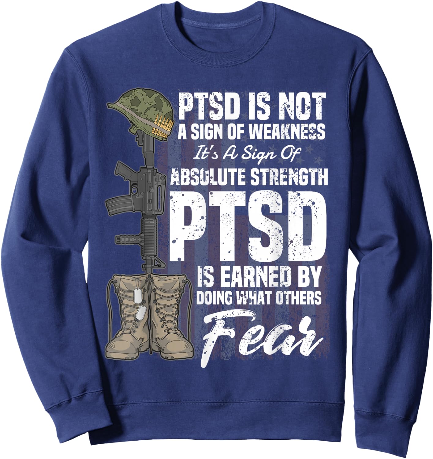 PTSD Awareness Gifts Psychical Wounds Search Sweatshirt - Sweatshirt | Navy