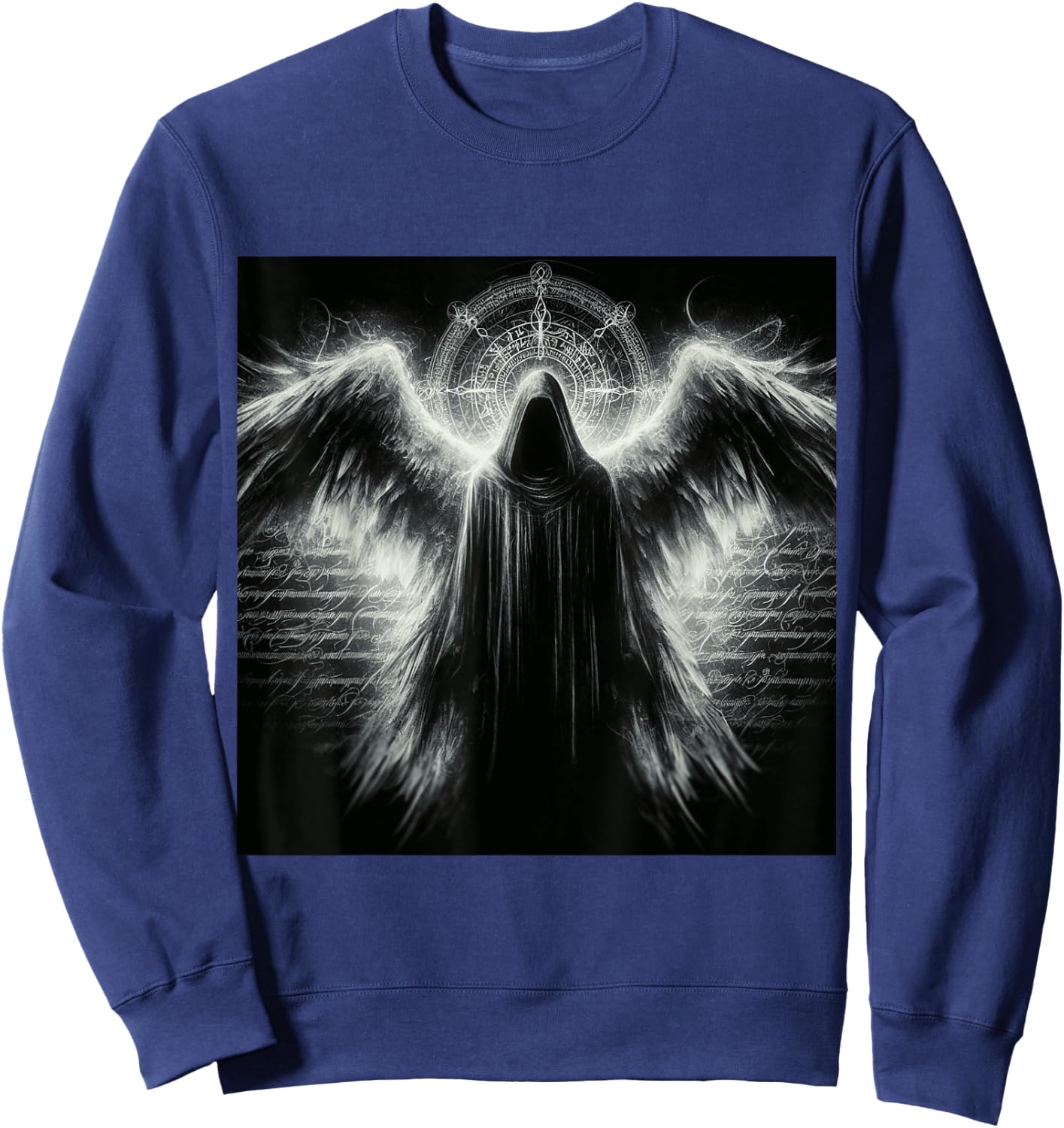 Archangel Azrael Religious Dark Fantasy Art Angelic Design Sweatshirt - Sweatshirt | Navy