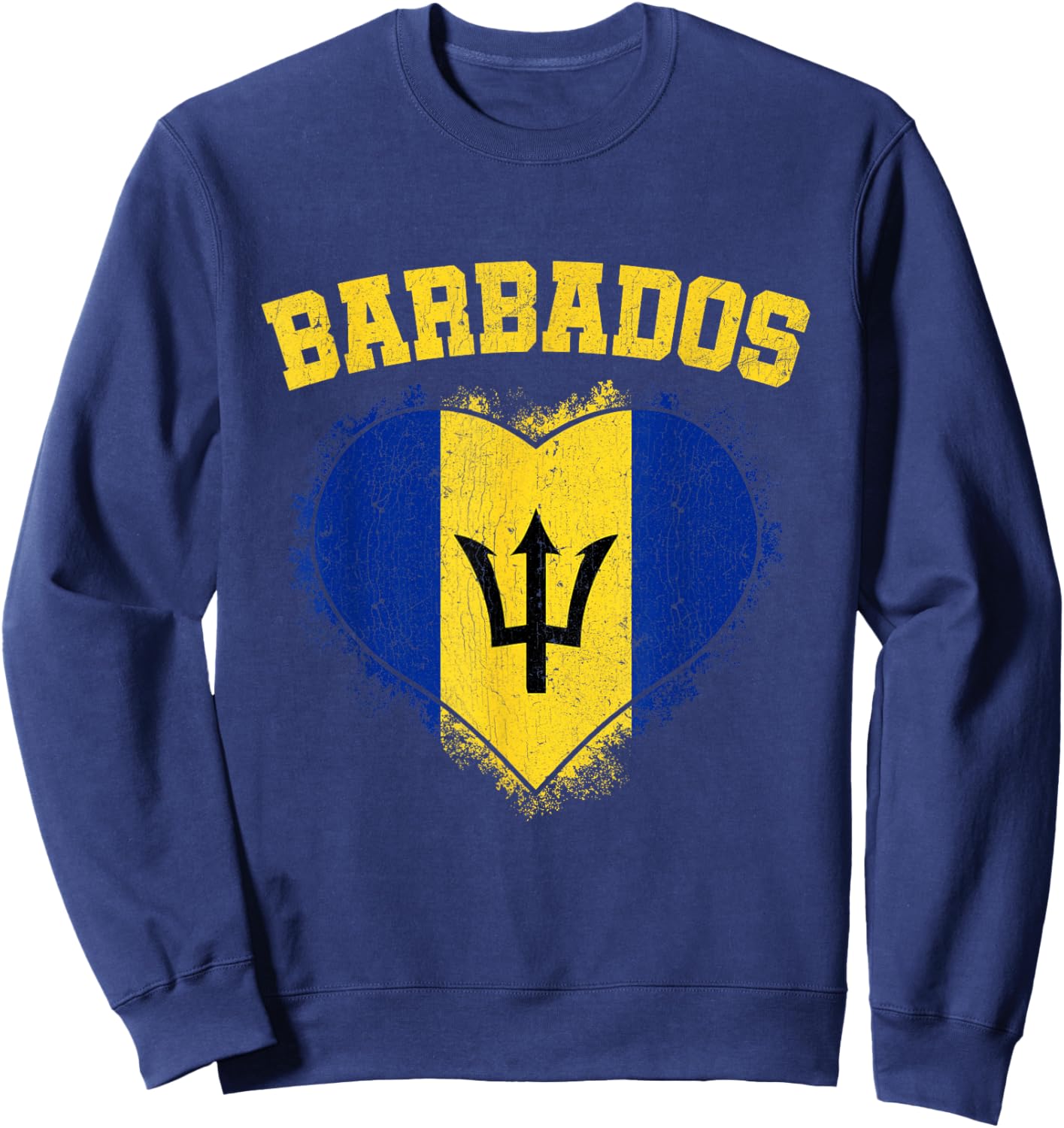 Barbados Heart Flag Barbados Lover Barbadian Pride Sweatshirt - Sweatshirt | Navy