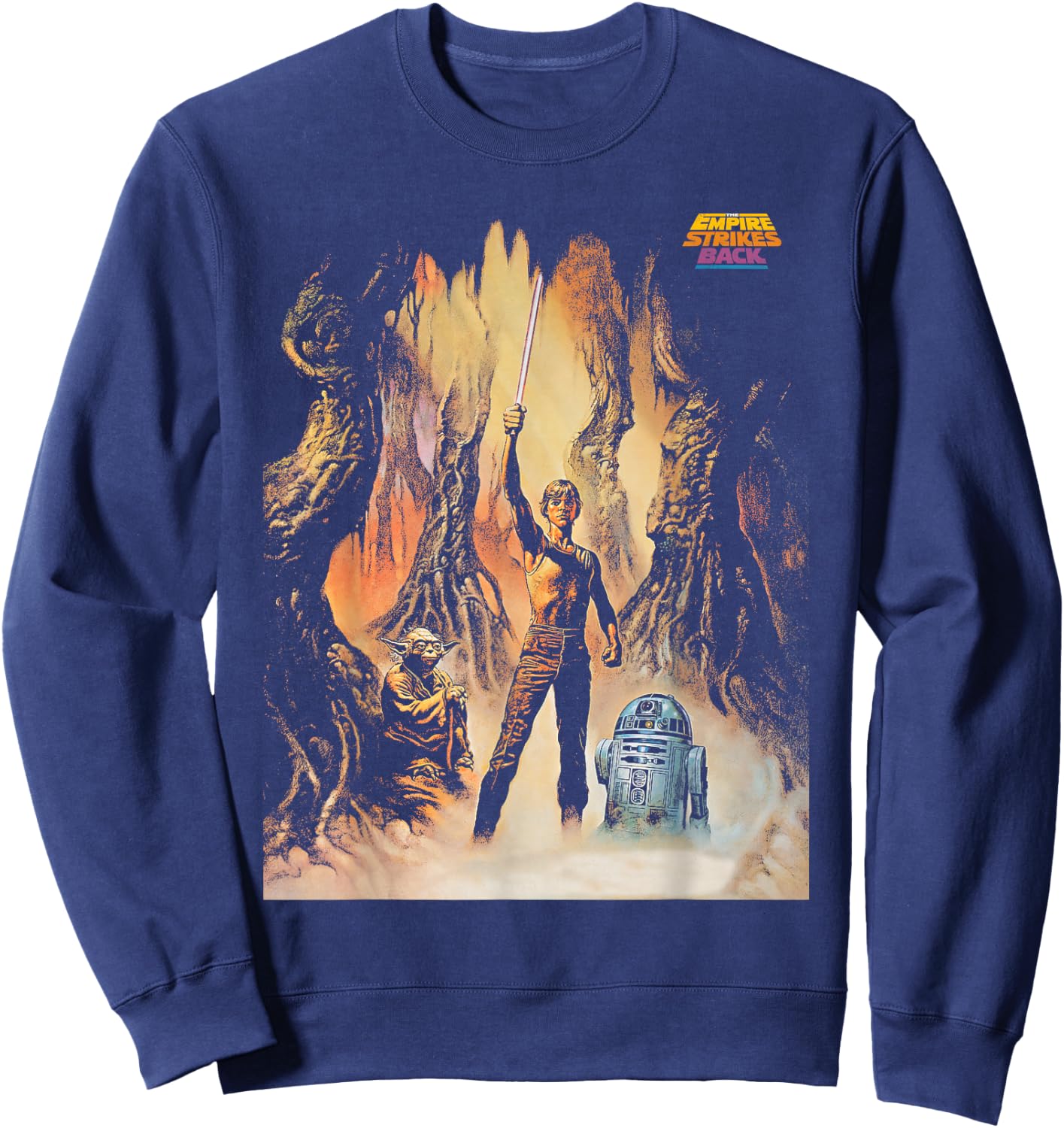 Star Wars The Empire Strikes Back Yoda Luke R2-D2 Sweatshirt - Sweatshirt | Navy