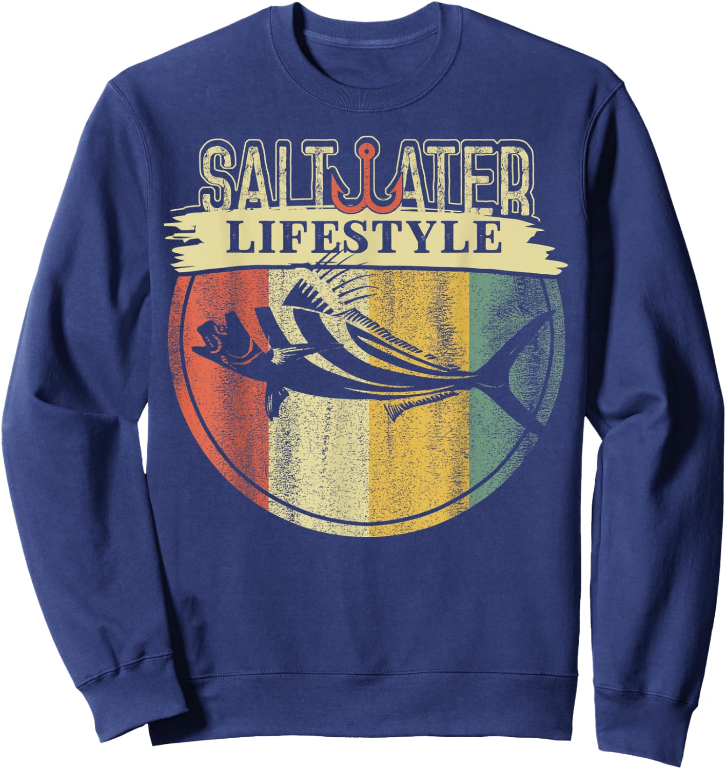 Saltwater Rooster Fishing Sport Game Fish Lover Fisherman Sweatshirt - Sweatshirt | Navy