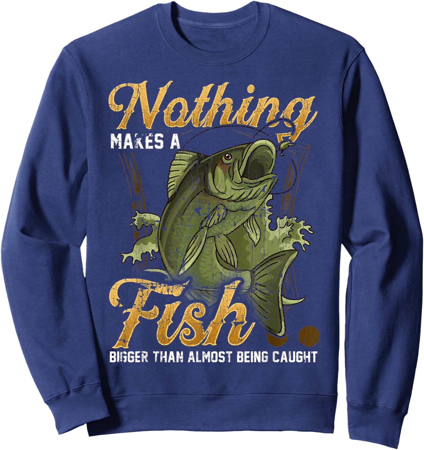 Funny Deep Sea Fishing Saltwater Fishing Fisherman Sweatshirt - Sweatshirt | Navy