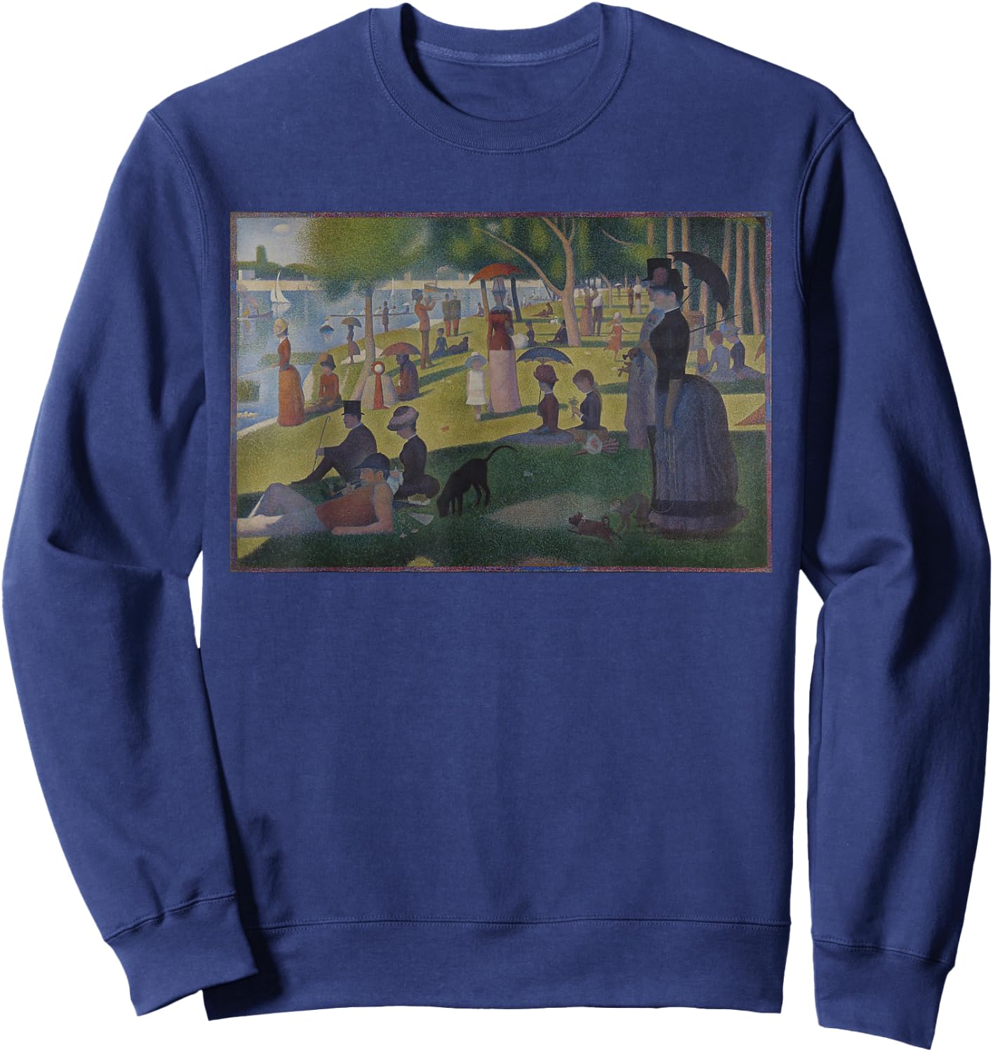 Sunday Afternoon on the Island of La Grande Jatte Seurat Art Sweatshirt - Sweatshirt | Navy