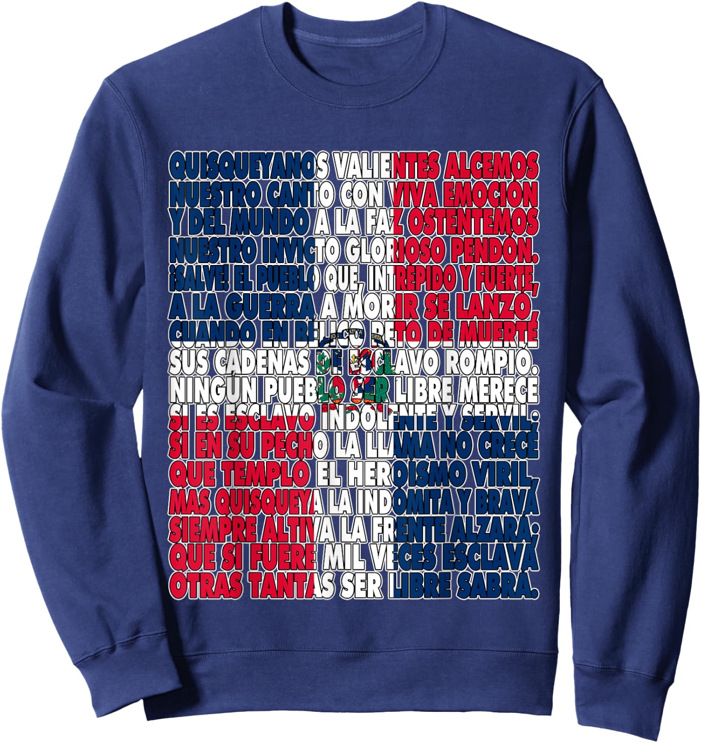 Dominican Republic Flag National Anthem Himno Nacional Letra Sweatshirt - Sweatshirt | Navy