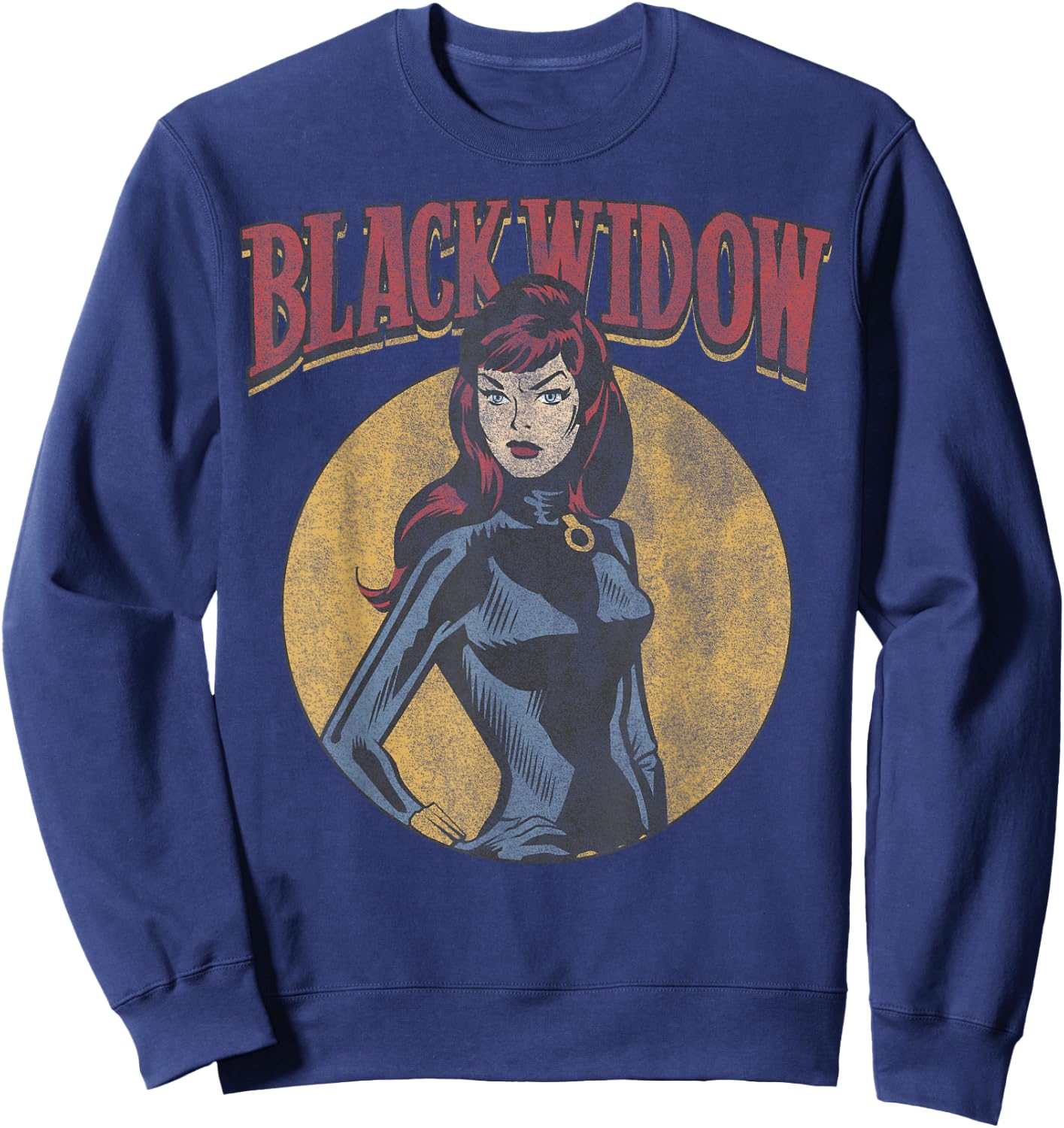 Marvel Black Widow Retro Circle Portrait Small Sweatshirt - Sweatshirt | Navy