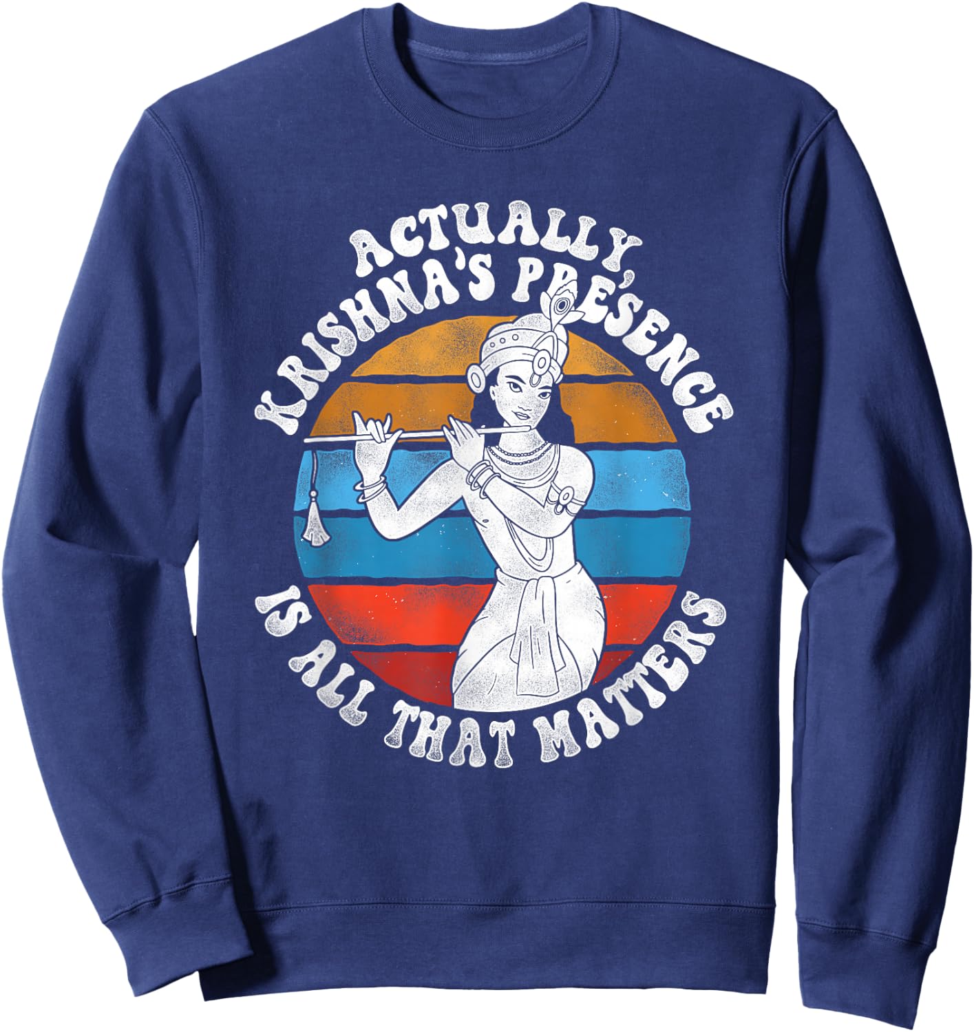 Krishnas Presence - Hindu Hinduism Diwali Gods Lord Krishna Sweatshirt - Sweatshirt | Navy