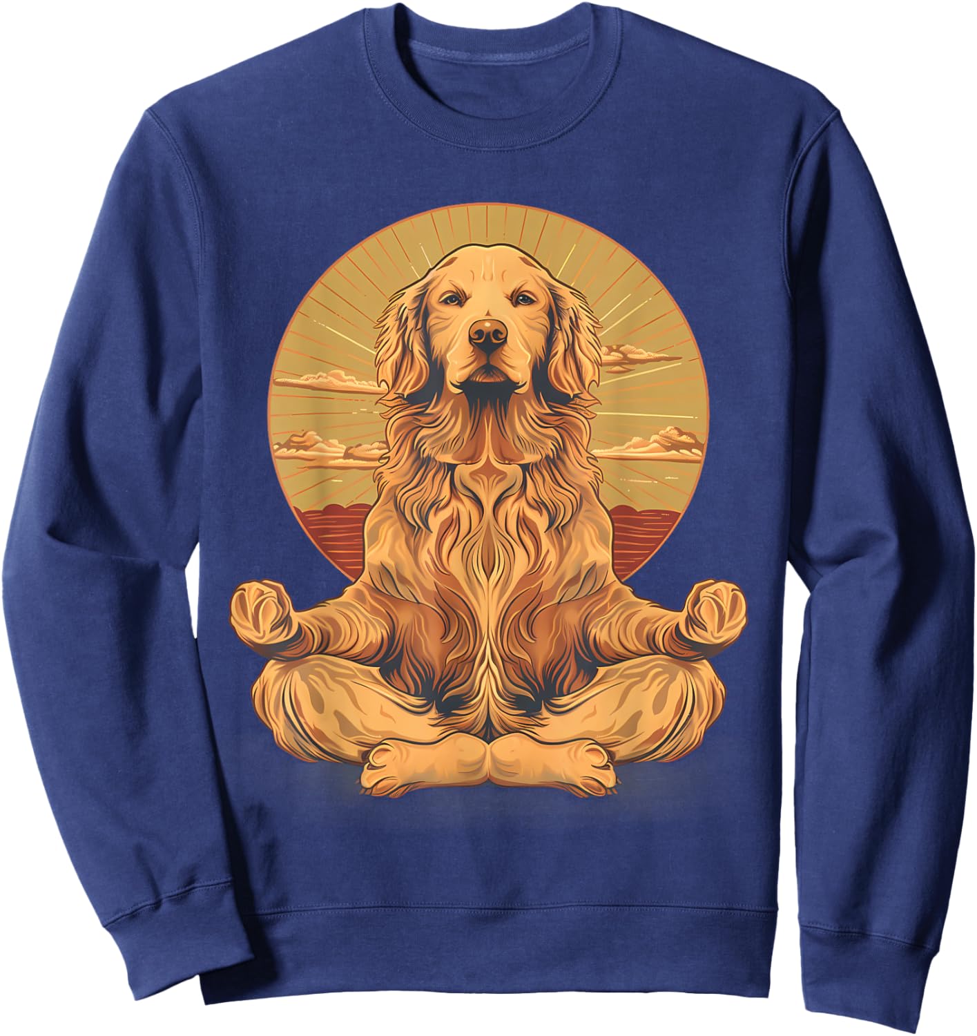 Dog Meditation Buddhist Spirituality Zen Buddha Hindu Sweatshirt - Sweatshirt | Navy