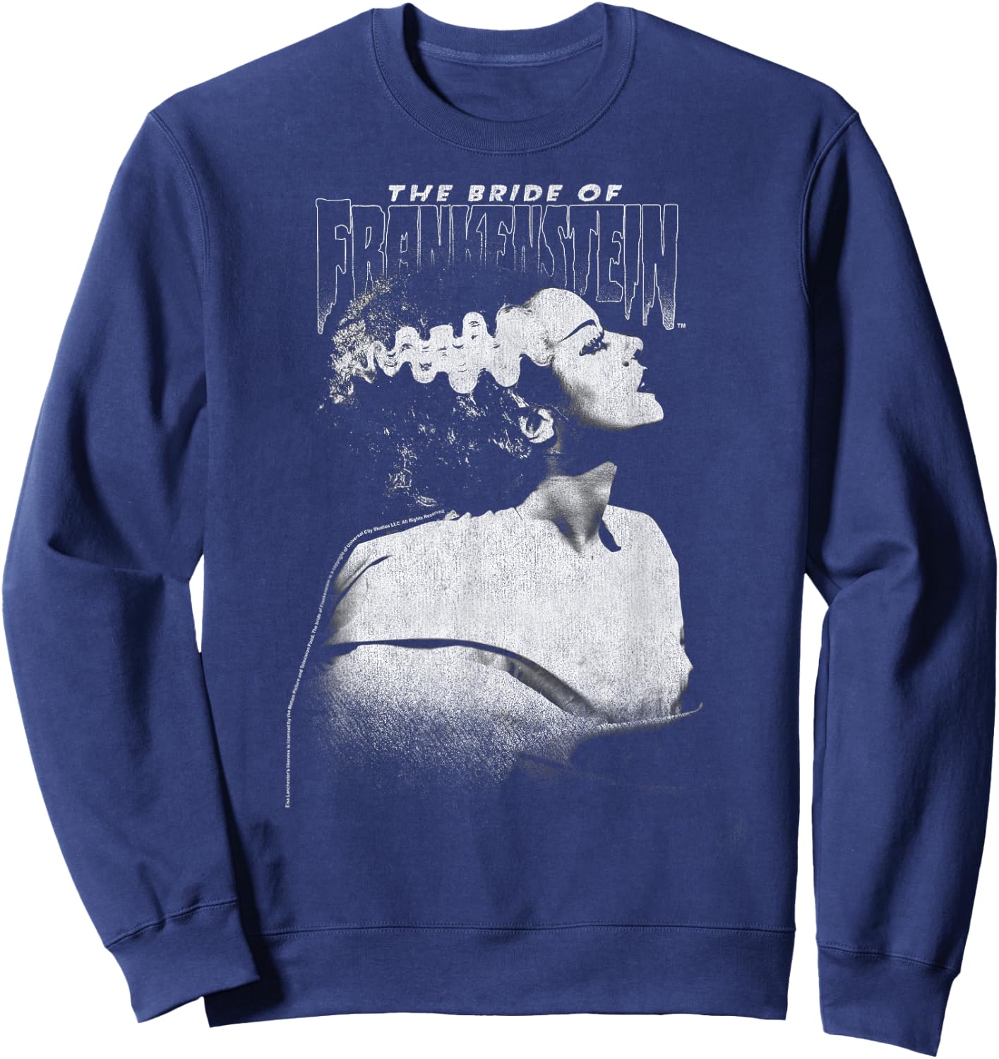 Universal Monsters Bride Of Frankenstein Dark Portrait Sweatshirt - Sweatshirt | Navy