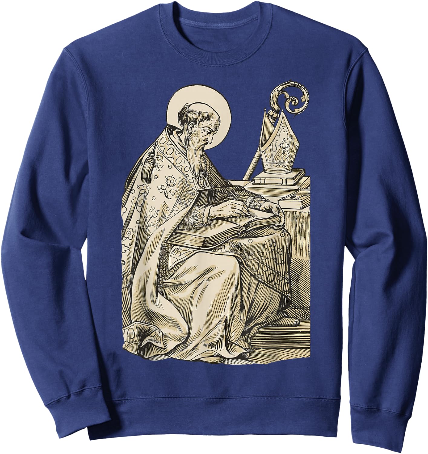 Saint Augustine of Hippo Catholic Philosopher Sweatshirt - Sweatshirt | Navy