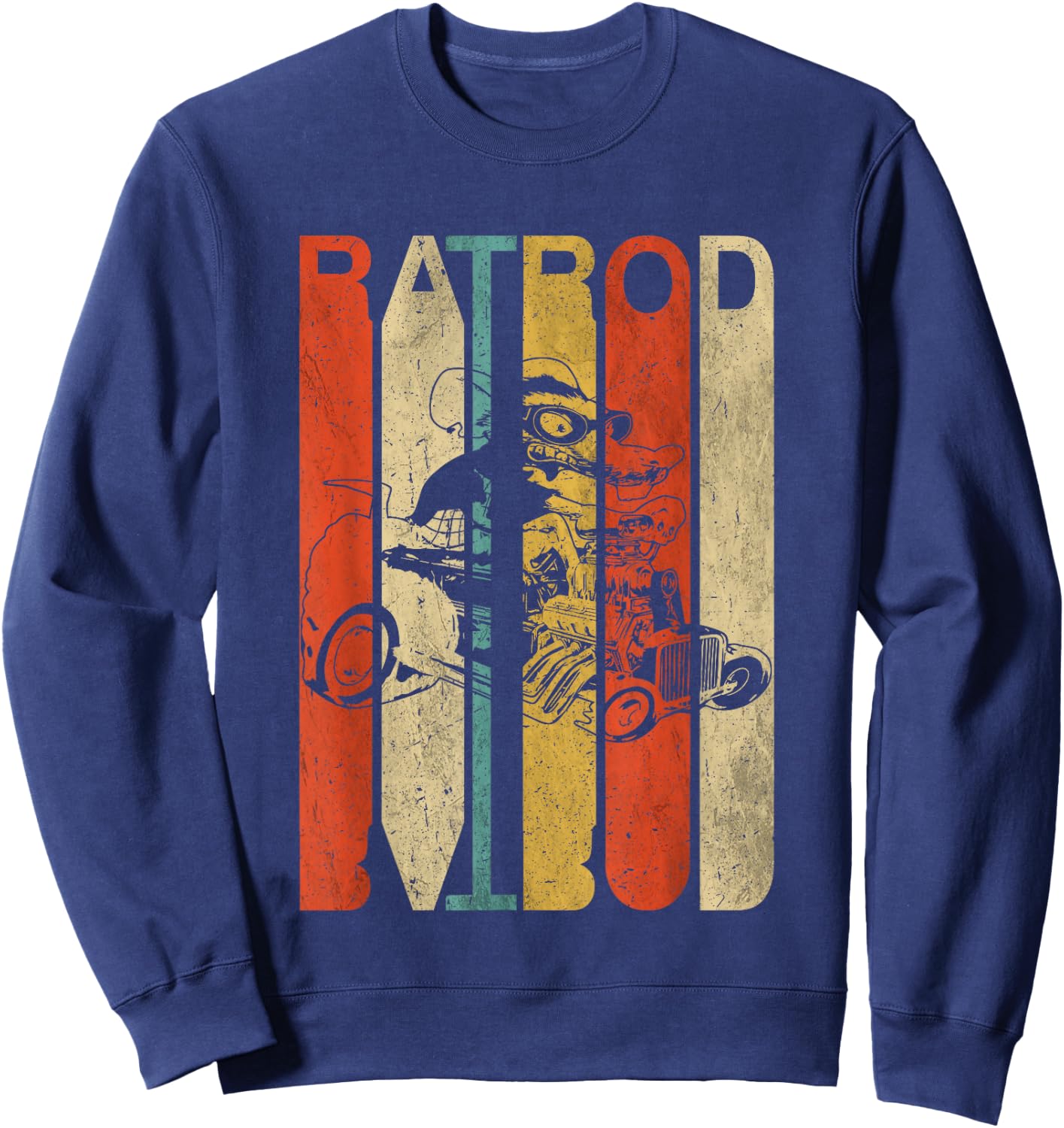 Rat Rod Drag Racing Old Cars Vintage Rat Rod Sweatshirt - Sweatshirt | Navy