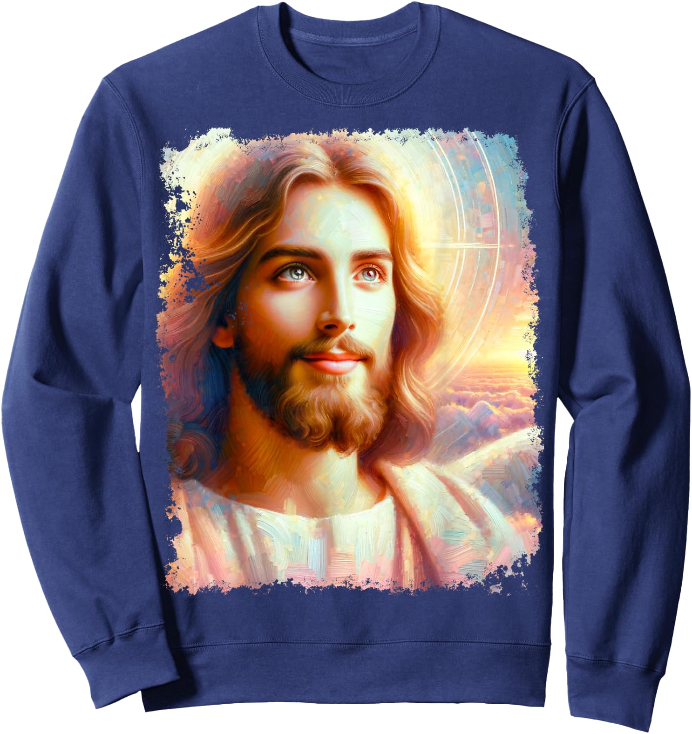 Jesus Christ Face Sweatshirt - Sweatshirt | Navy