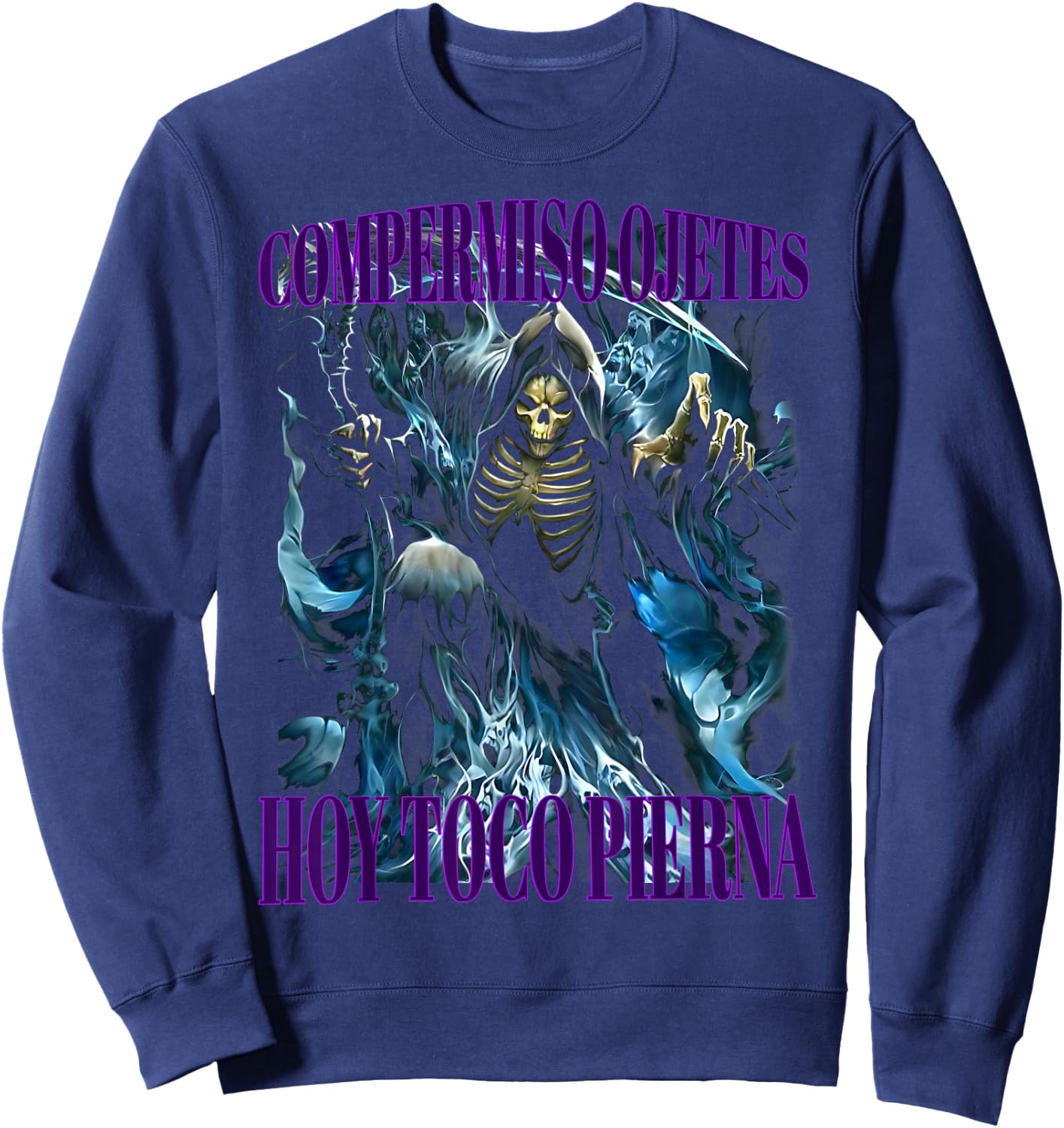 Compermiso ojetes hoy toco pierna: Calacas chidas gym Sweatshirt - Sweatshirt | Navy