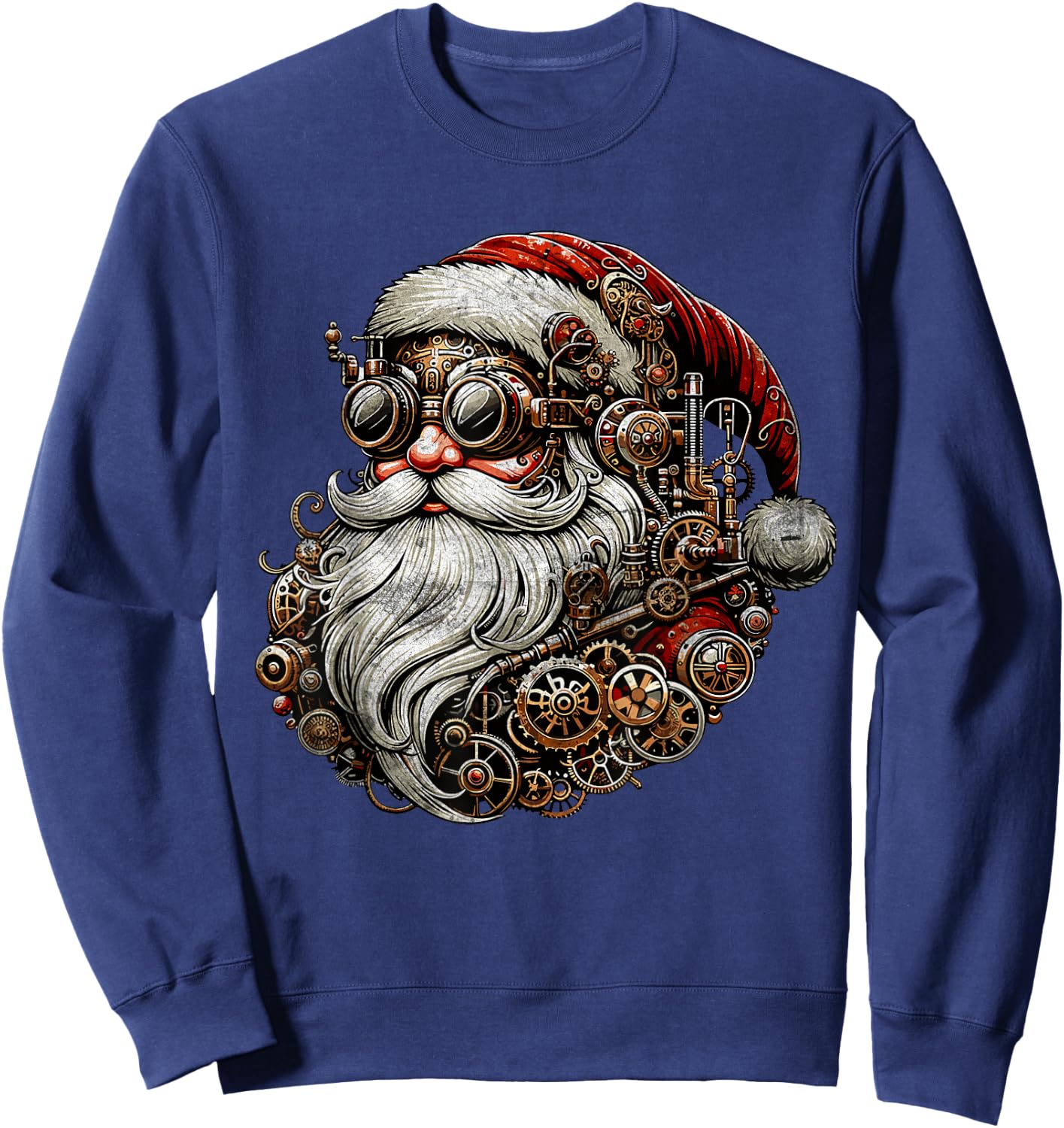 Christmas Steampunk Father Christmas Futuristic Sweatshirt - Sweatshirt | Navy