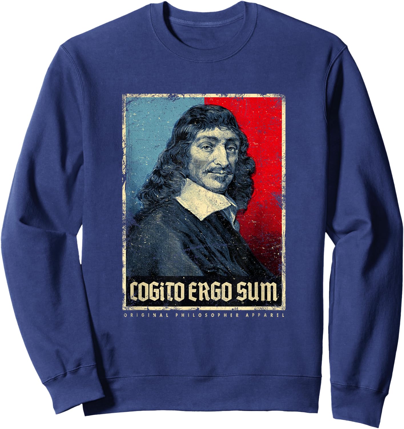 Cogito Ergo Sum René Descartes Principles of Philosophy Sweatshirt - Sweatshirt | Navy