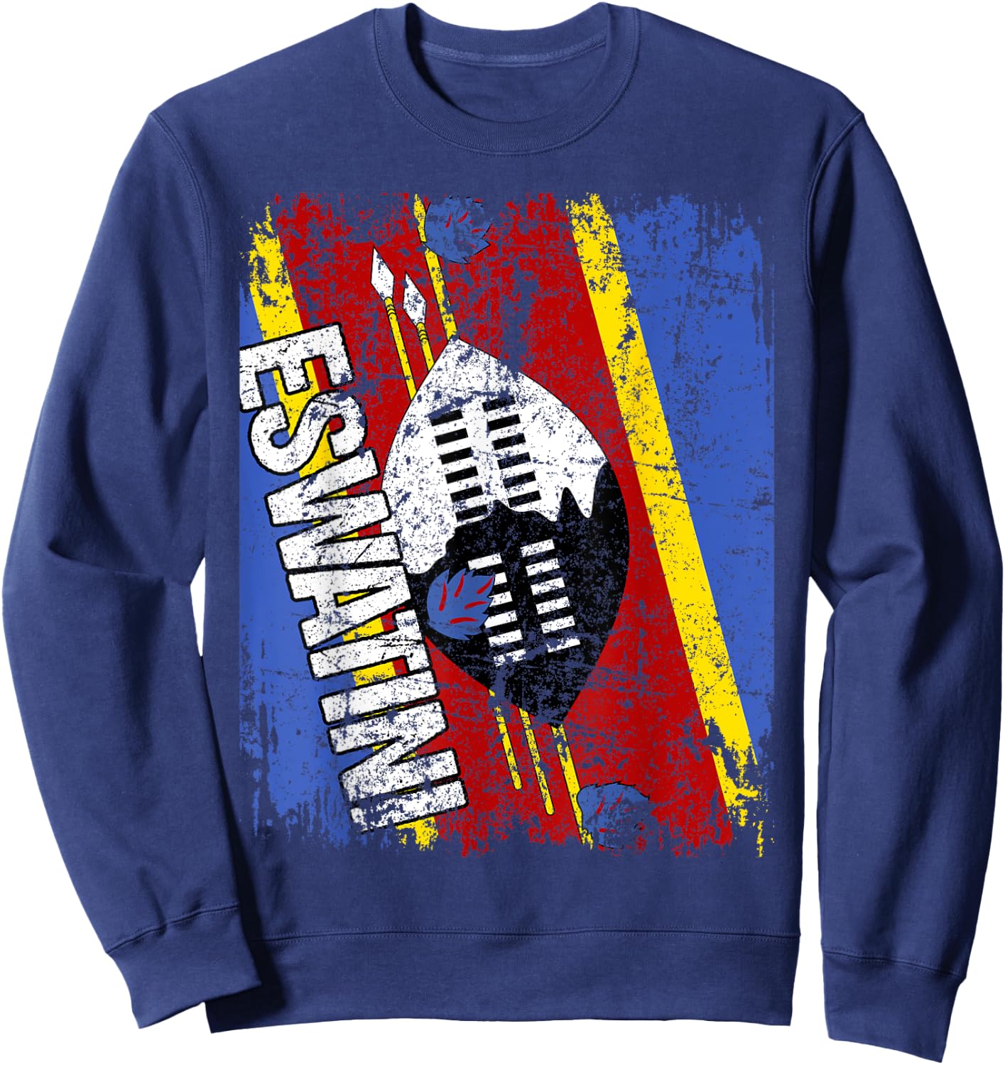 ESWATINI Flag Vintage Distressed SWAZILAND ESWATINI SWAZI Sweatshirt - Sweatshirt | Navy