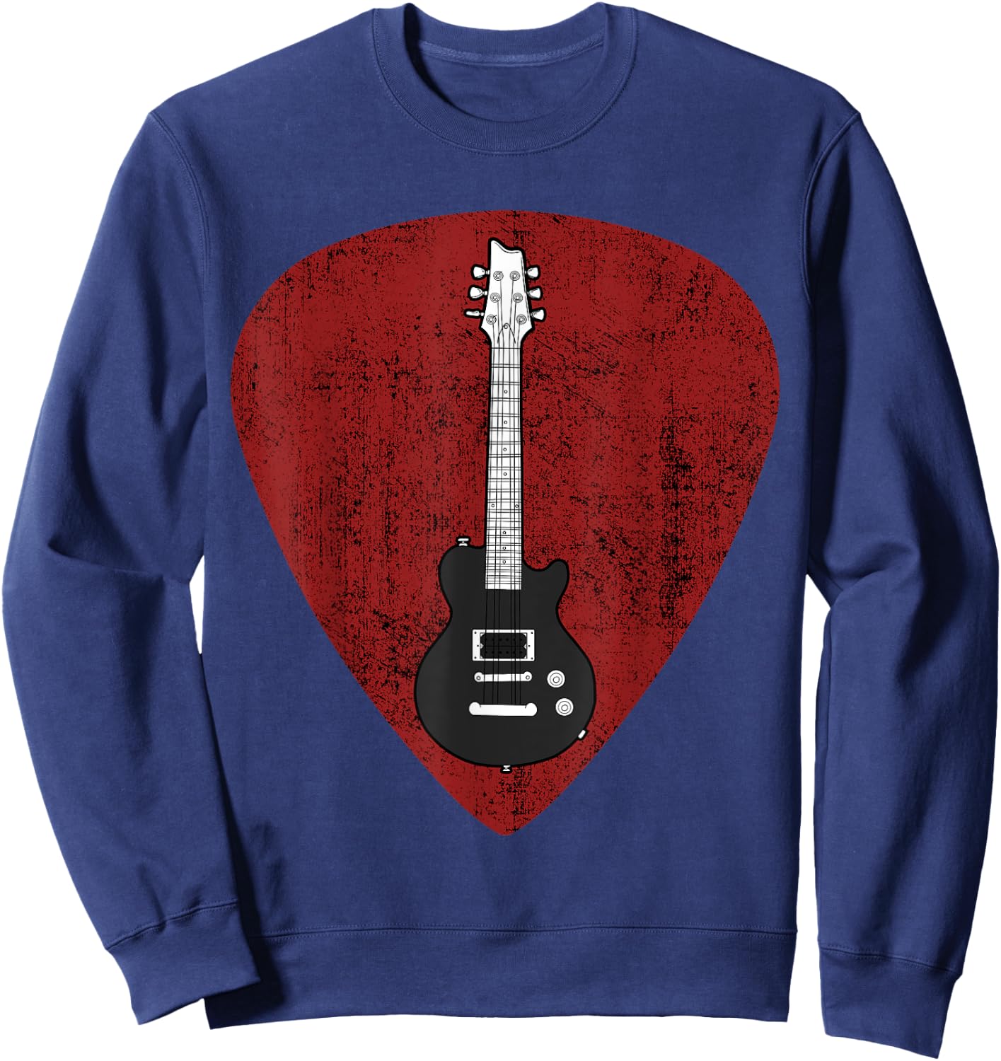 Electric Guitar Pick, Guitar Stringed Instrument Sweatshirt - Sweatshirt | Navy