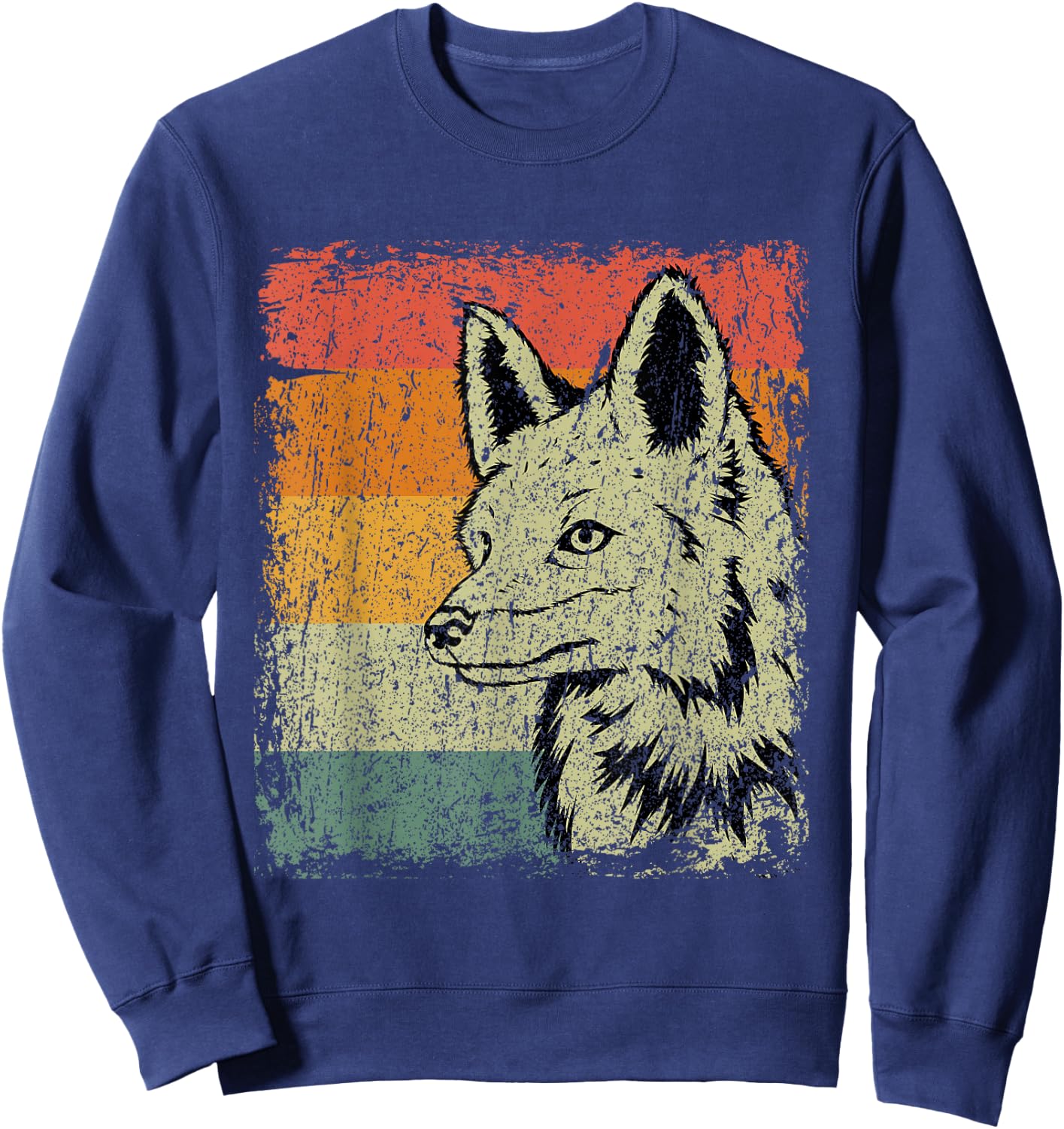 Retro Fox Gift Vintage Fox Sweatshirt - Sweatshirt | Navy